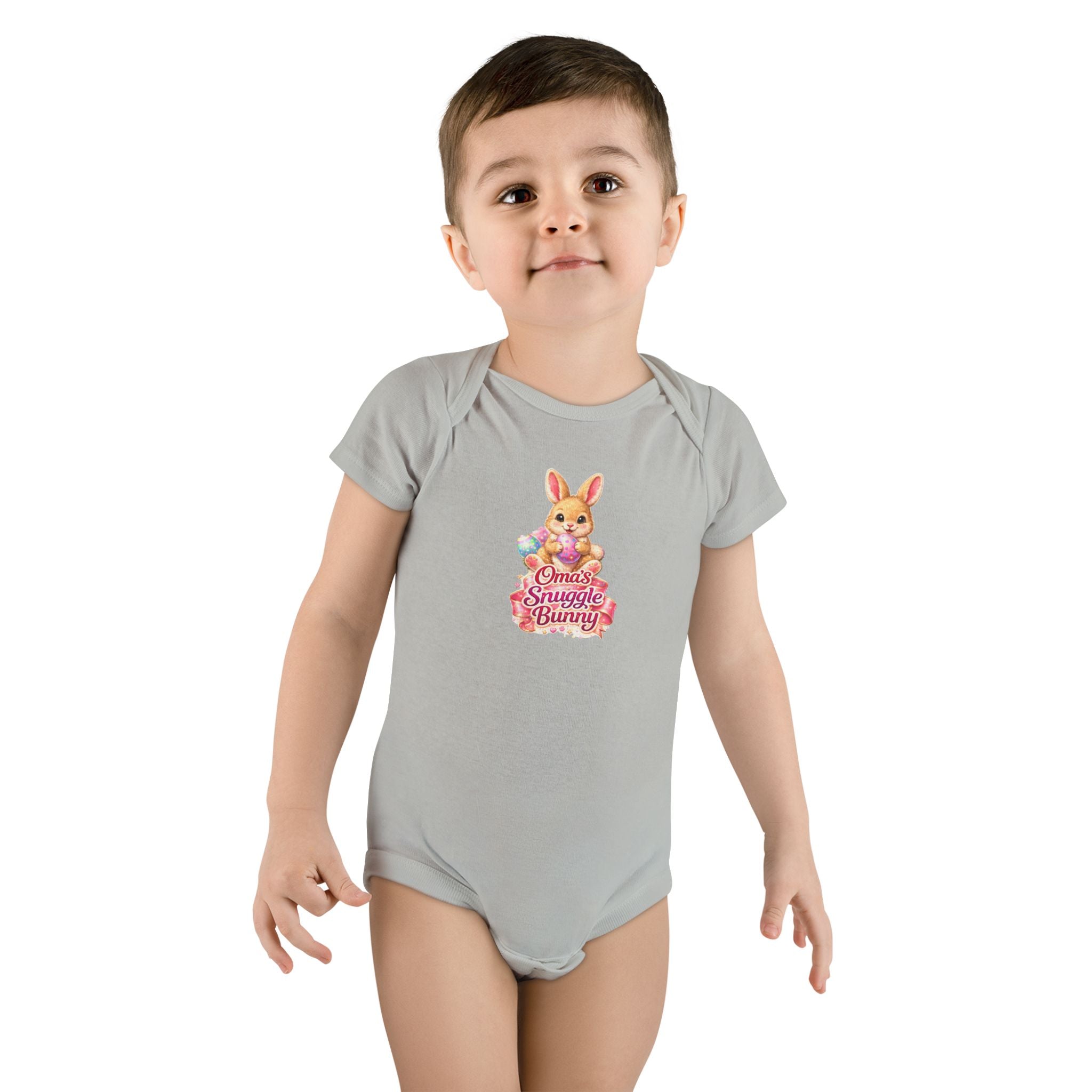 Oma's Snuggle Bunny Baby Onesie, Cute Bunny Floral Infant Bodysuit
