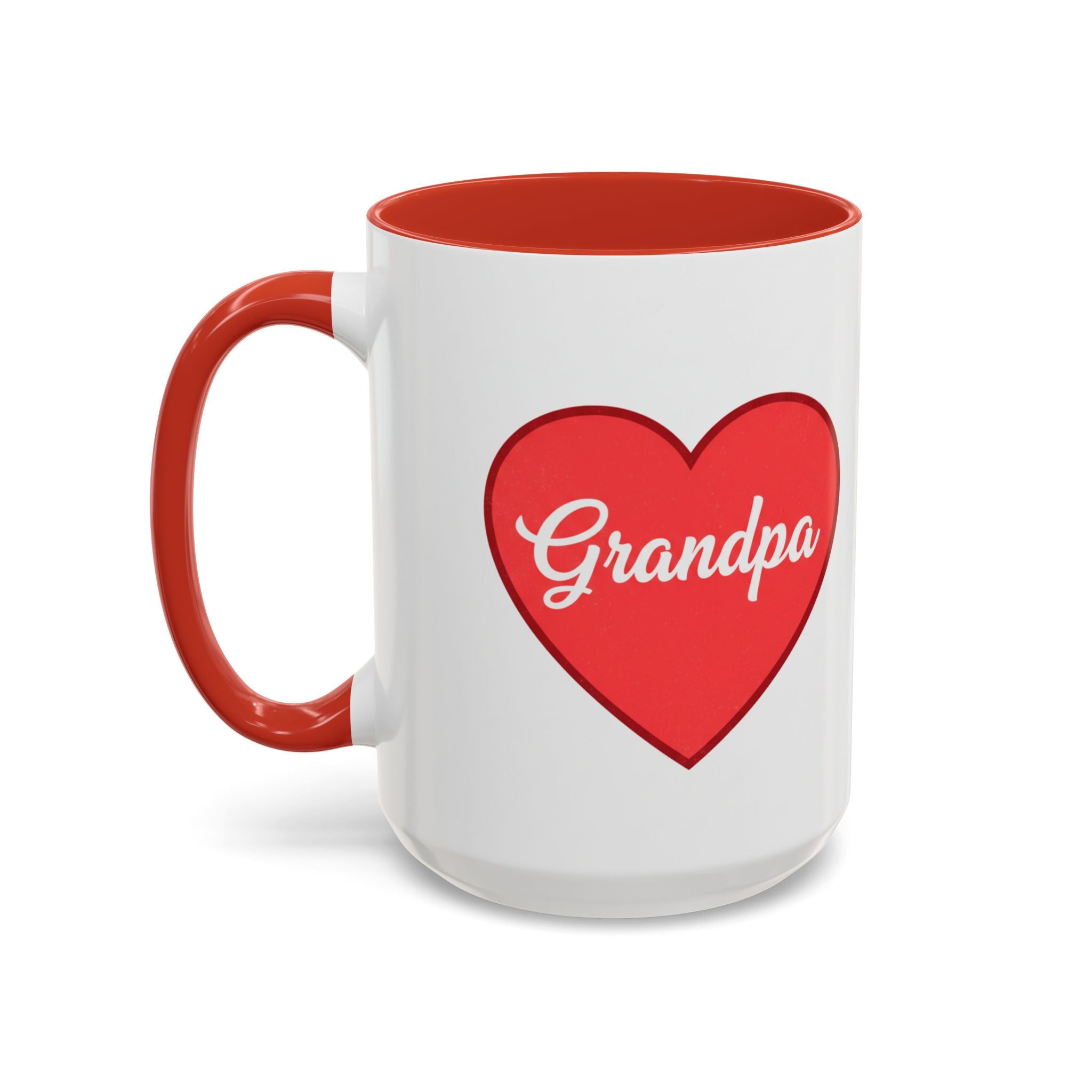 Grandpa Heart Accent Coffee Mug — 11/15oz Gift for Grandfather, Father’s Day & Birthday