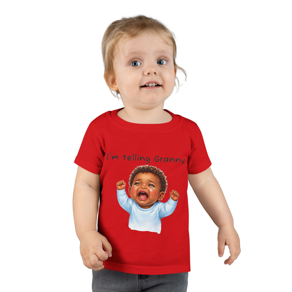 Toddler T-Shirt — Happy Baby Crying Face Graphic Tee (Cute Infant Emotion Shirt)