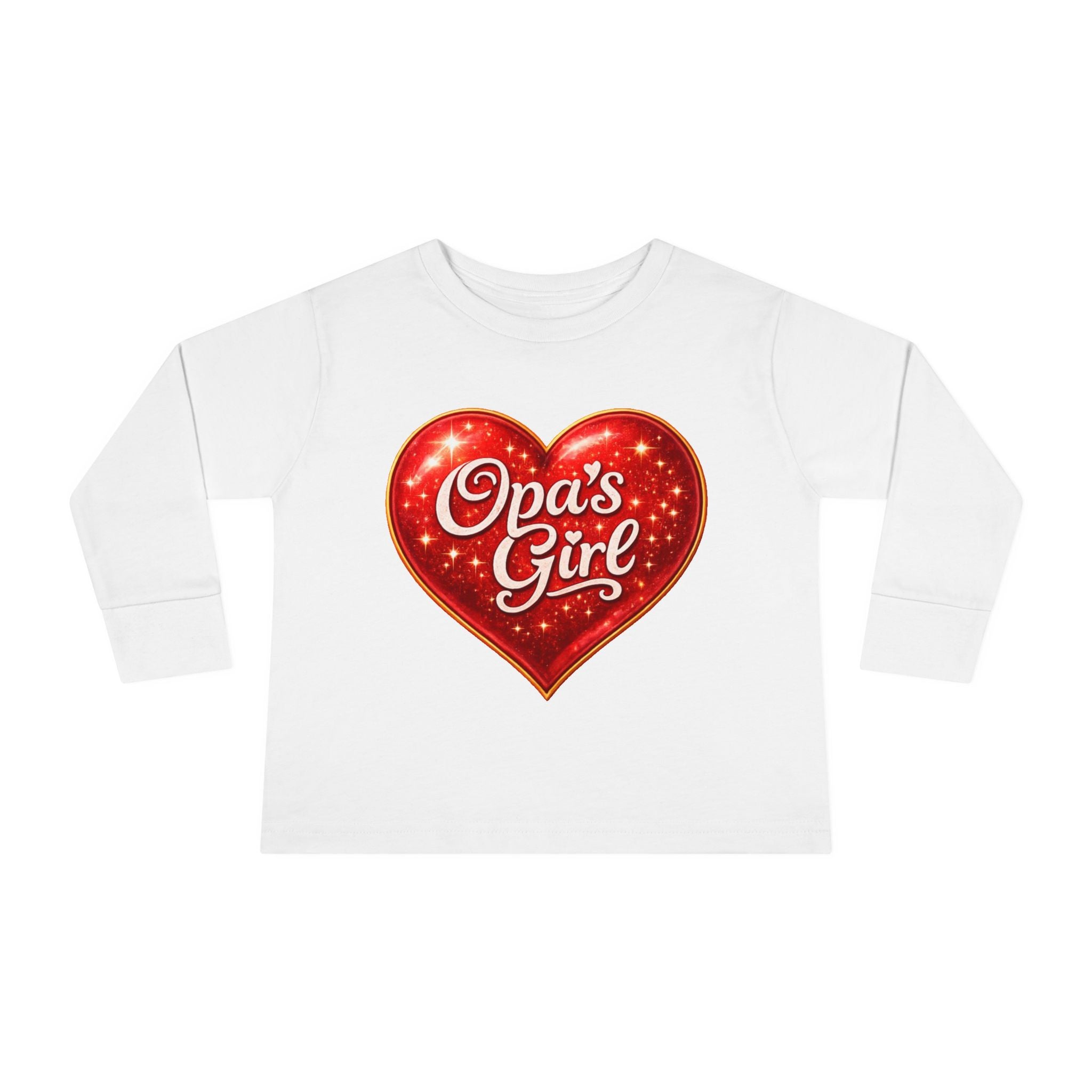 Opa's Girl Toddler Long Sleeve Tee | Pink Heart Kids Shirt