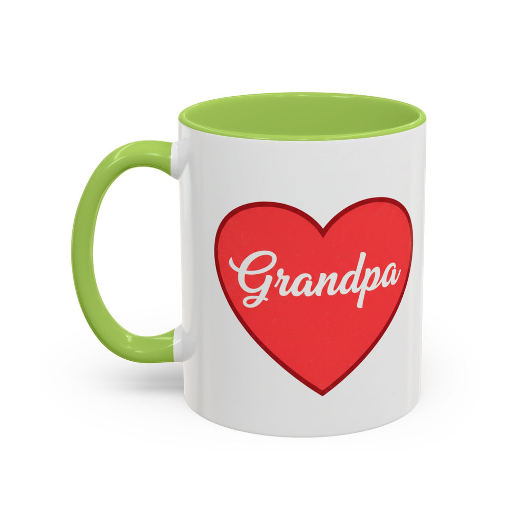 Grandpa Heart Accent Coffee Mug — 11/15oz Gift for Grandfather, Father’s Day & Birthday