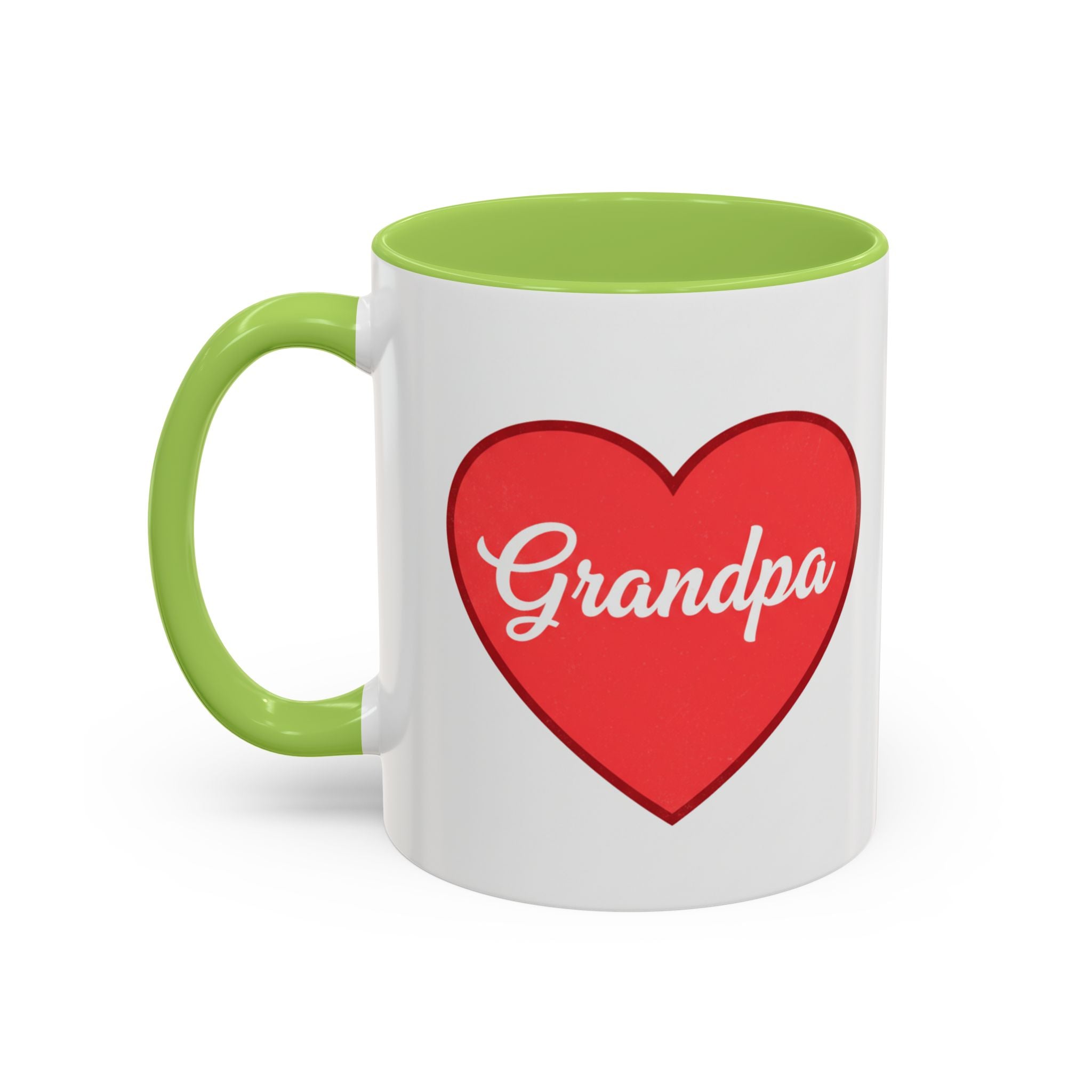 Grandpa Heart Accent Coffee Mug — 11/15oz Gift for Grandfather, Father’s Day & Birthday