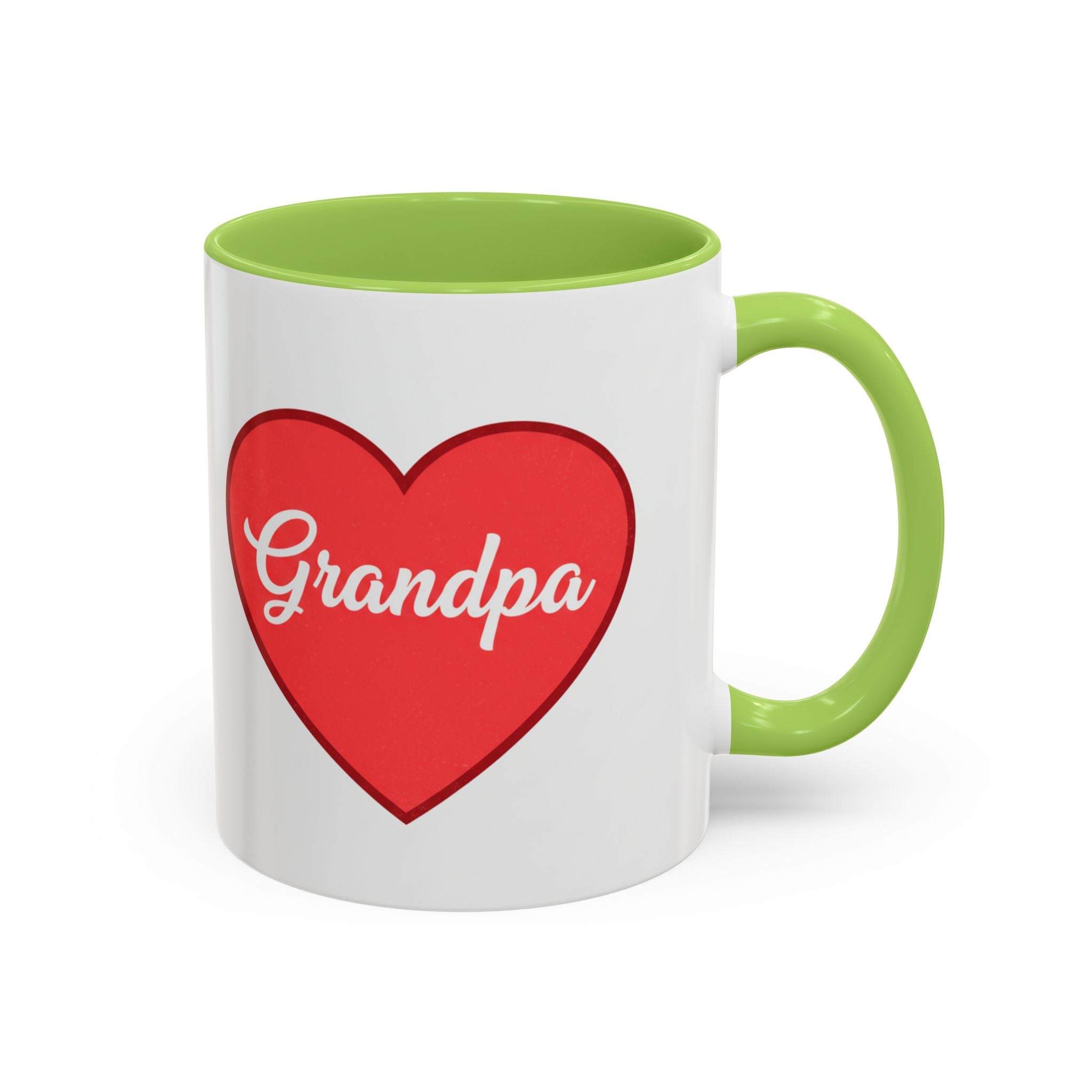 Grandpa Heart Accent Coffee Mug — 11/15oz Gift for Grandfather, Father’s Day & Birthday