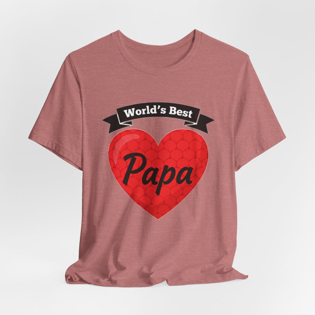World's Best Papa Heart T-Shirt — Father's Day Gift Tee
