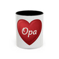 Opa Heart Coffee Mug – Accent Ceramic Mug for Grandpa, Father’s Day & Grandparent Gifts