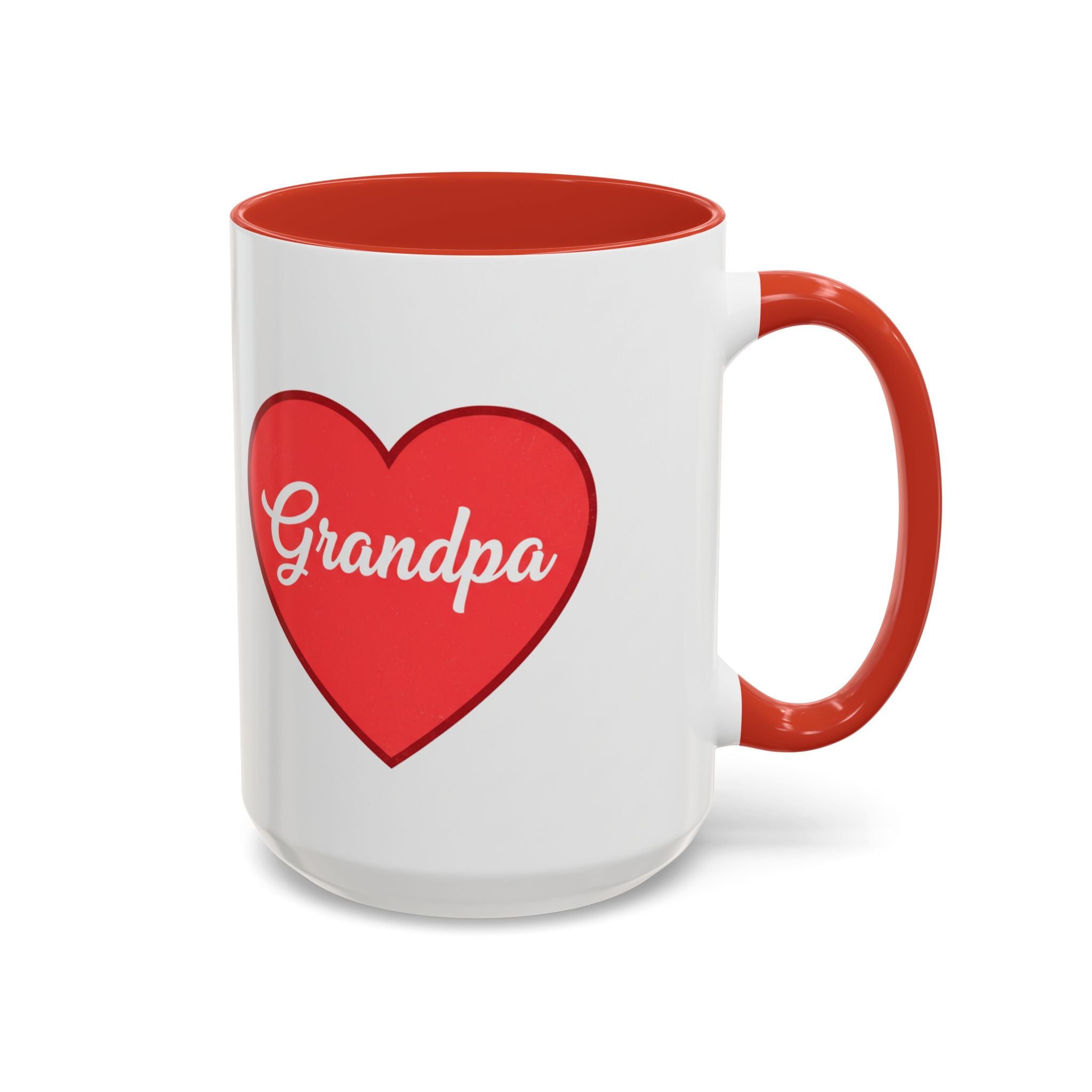 Grandpa Heart Accent Coffee Mug — 11/15oz Gift for Grandfather, Father’s Day & Birthday