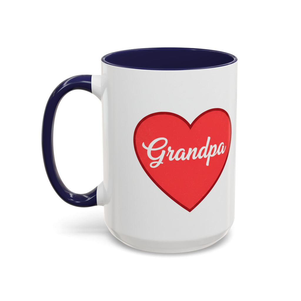 Grandpa Heart Accent Coffee Mug — 11/15oz Gift for Grandfather, Father’s Day & Birthday