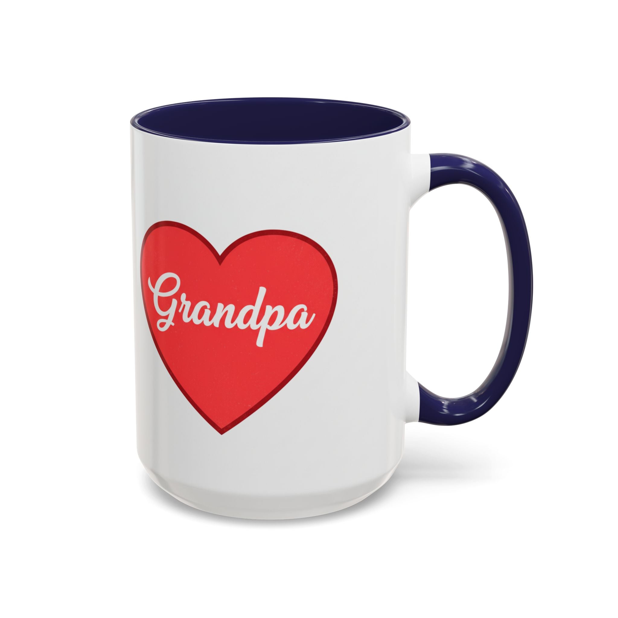 Grandpa Heart Accent Coffee Mug — 11/15oz Gift for Grandfather, Father’s Day & Birthday