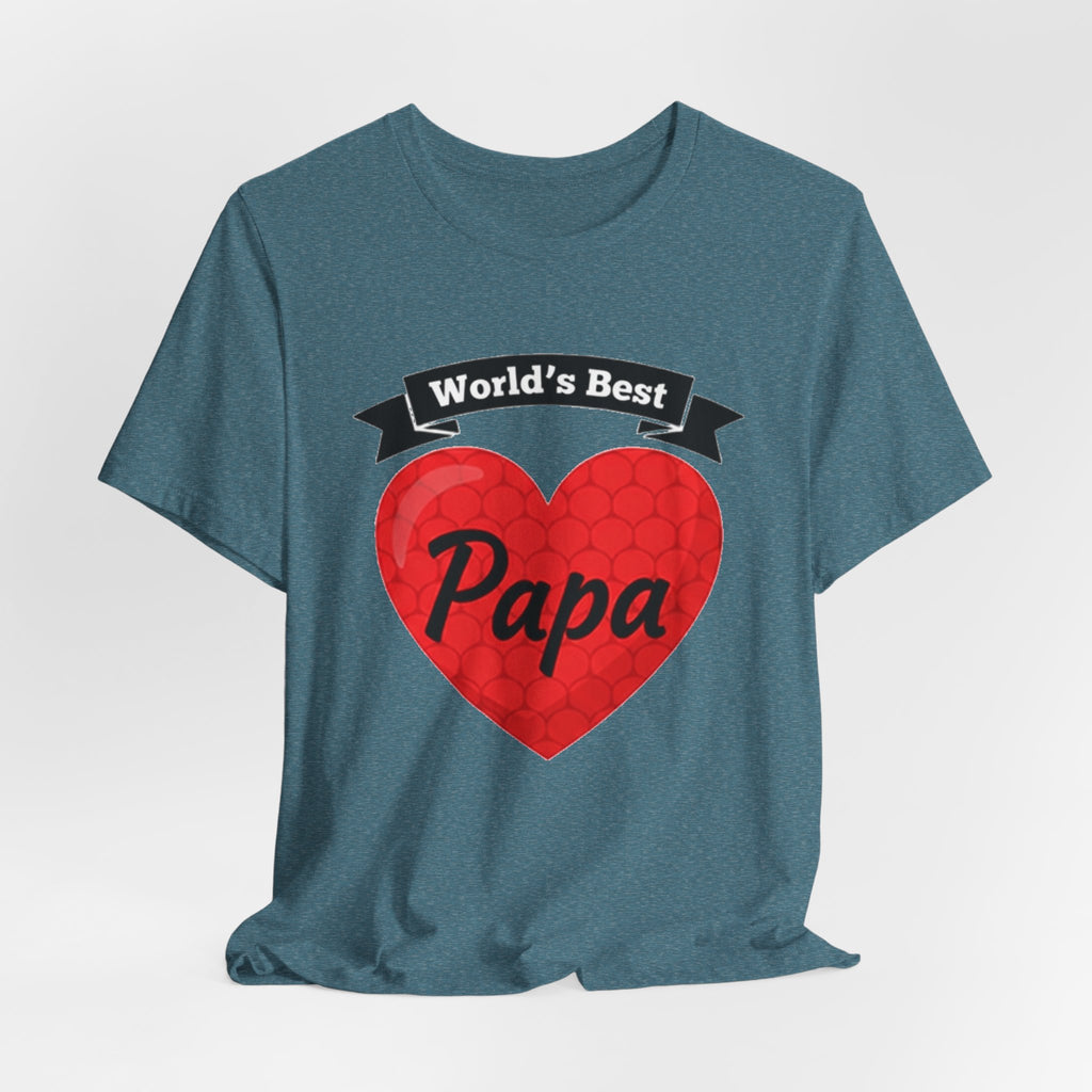 World's Best Papa Heart T-Shirt — Father's Day Gift Tee