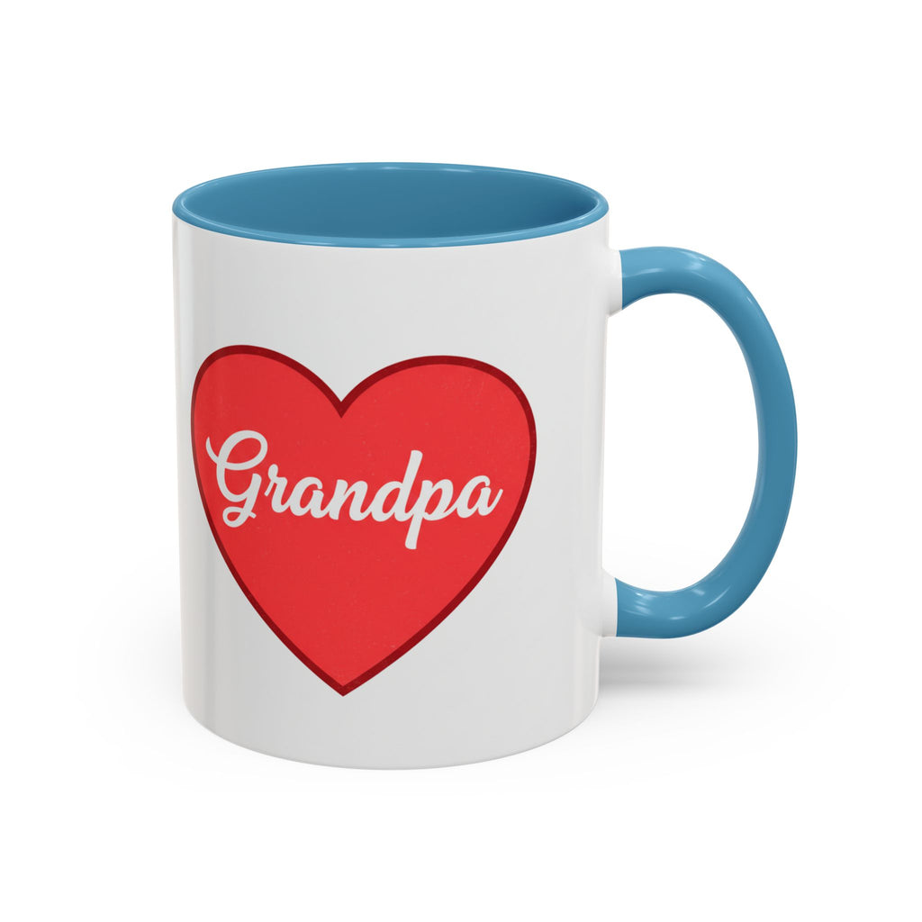 Grandpa Heart Accent Coffee Mug — 11/15oz Gift for Grandfather, Father’s Day & Birthday