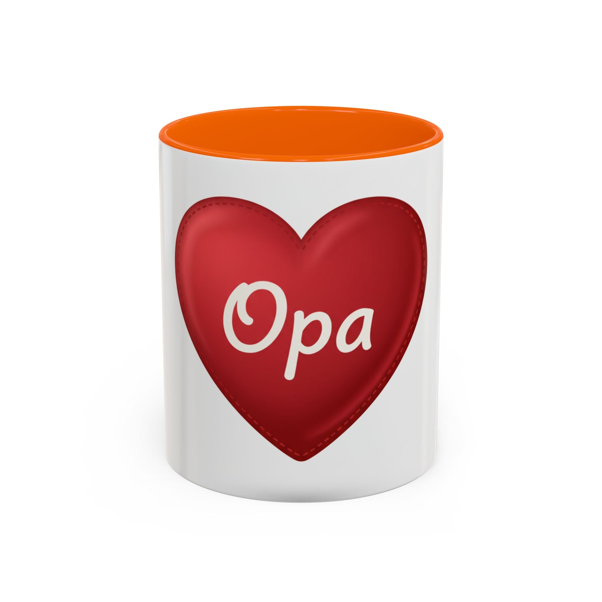 Opa Heart Coffee Mug – Accent Ceramic Mug for Grandpa, Father’s Day & Grandparent Gifts