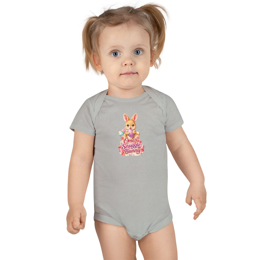 Oma's Snuggle Bunny Baby Onesie, Cute Bunny Floral Infant Bodysuit