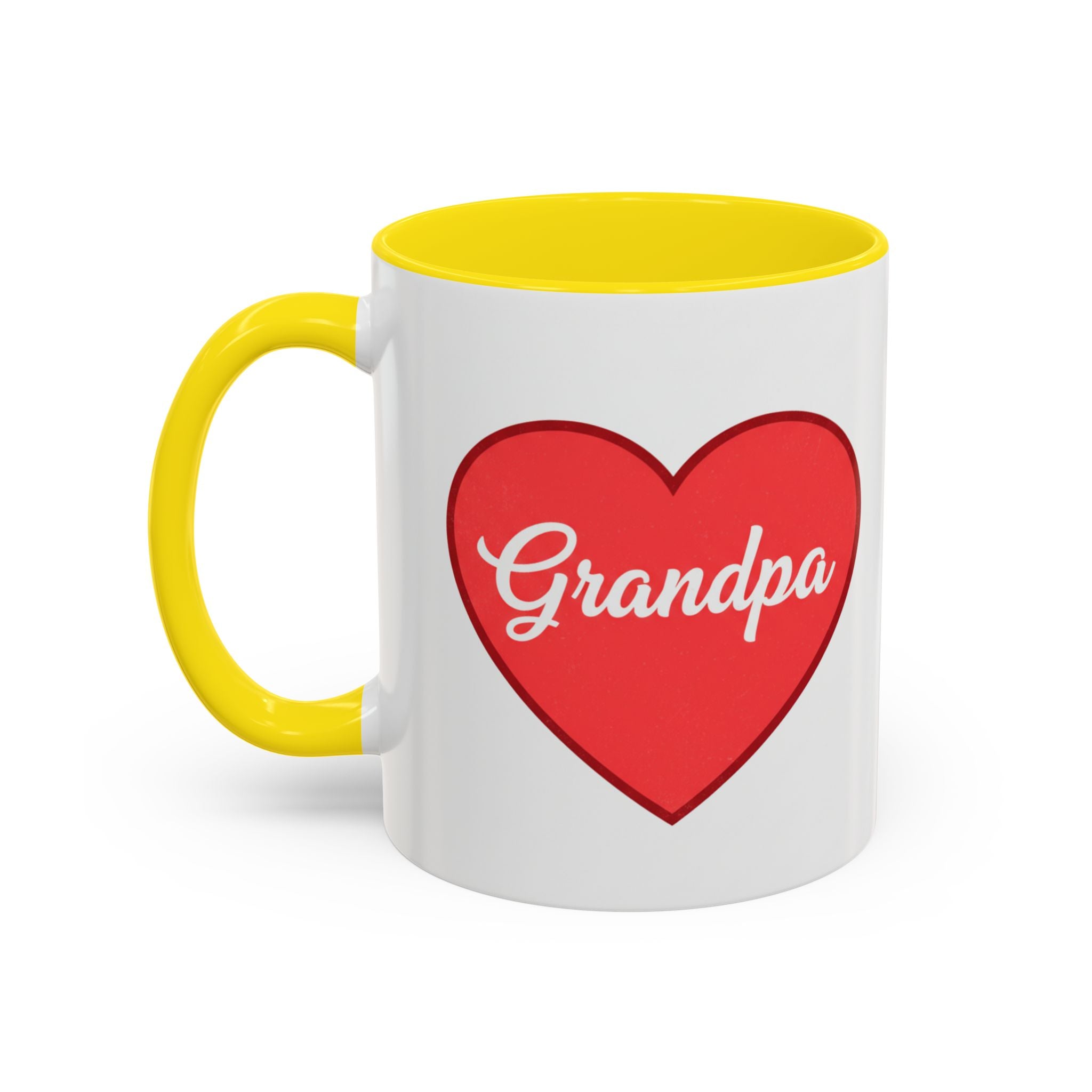 Grandpa Heart Accent Coffee Mug — 11/15oz Gift for Grandfather, Father’s Day & Birthday