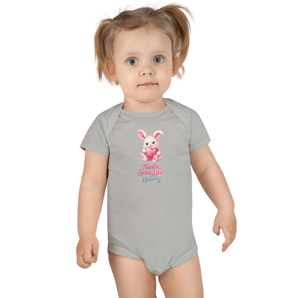 Nini's Snuggle Bunny baby onesie | Cute pastel bunny illustration/Valentine