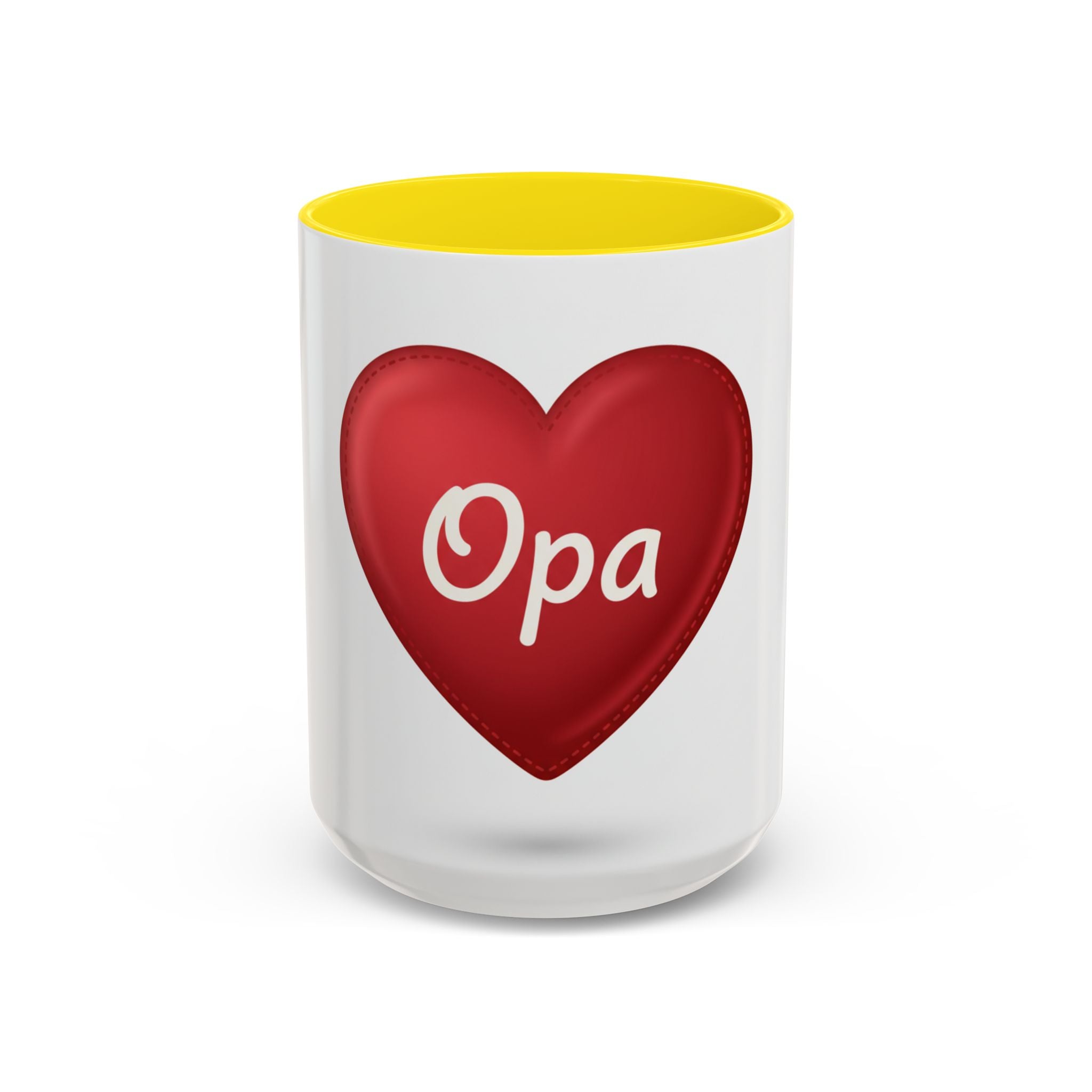 Opa Heart Coffee Mug – Accent Ceramic Mug for Grandpa, Father’s Day & Grandparent Gifts