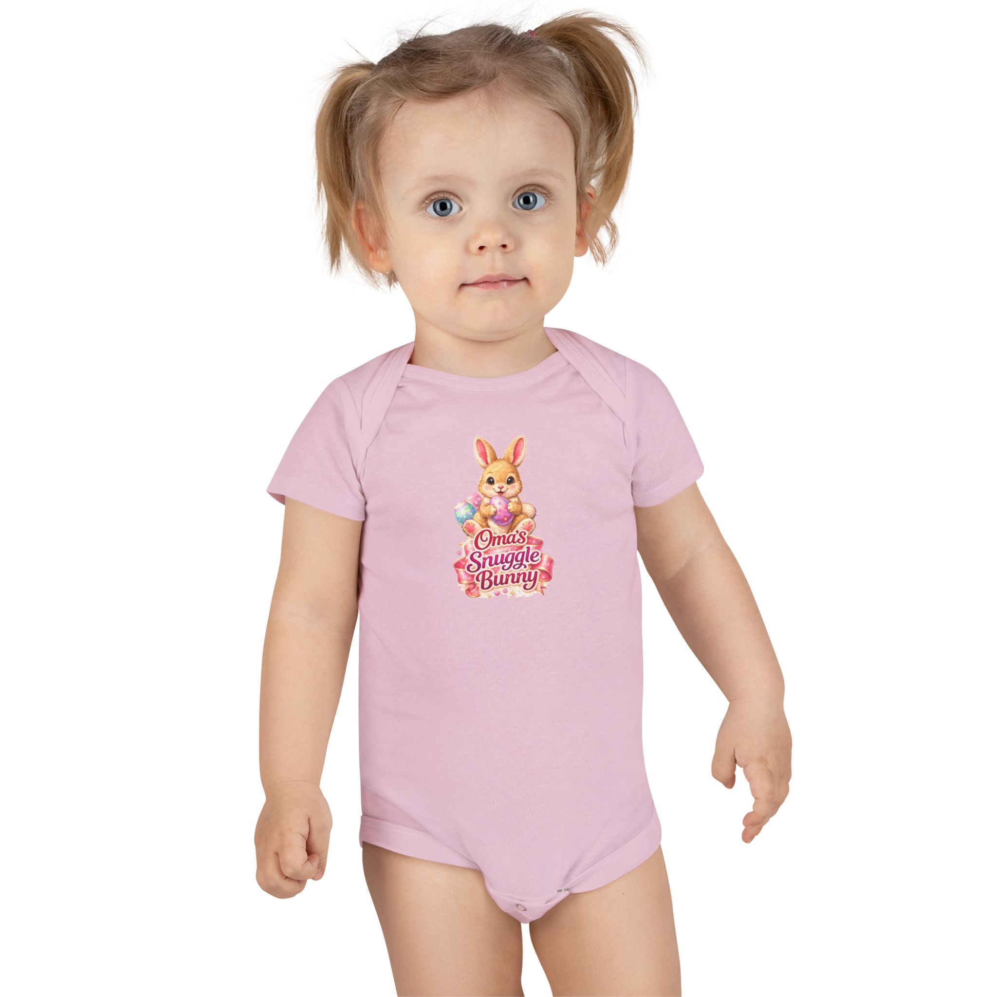 Oma's Snuggle Bunny Baby Onesie, Cute Bunny Floral Infant Bodysuit