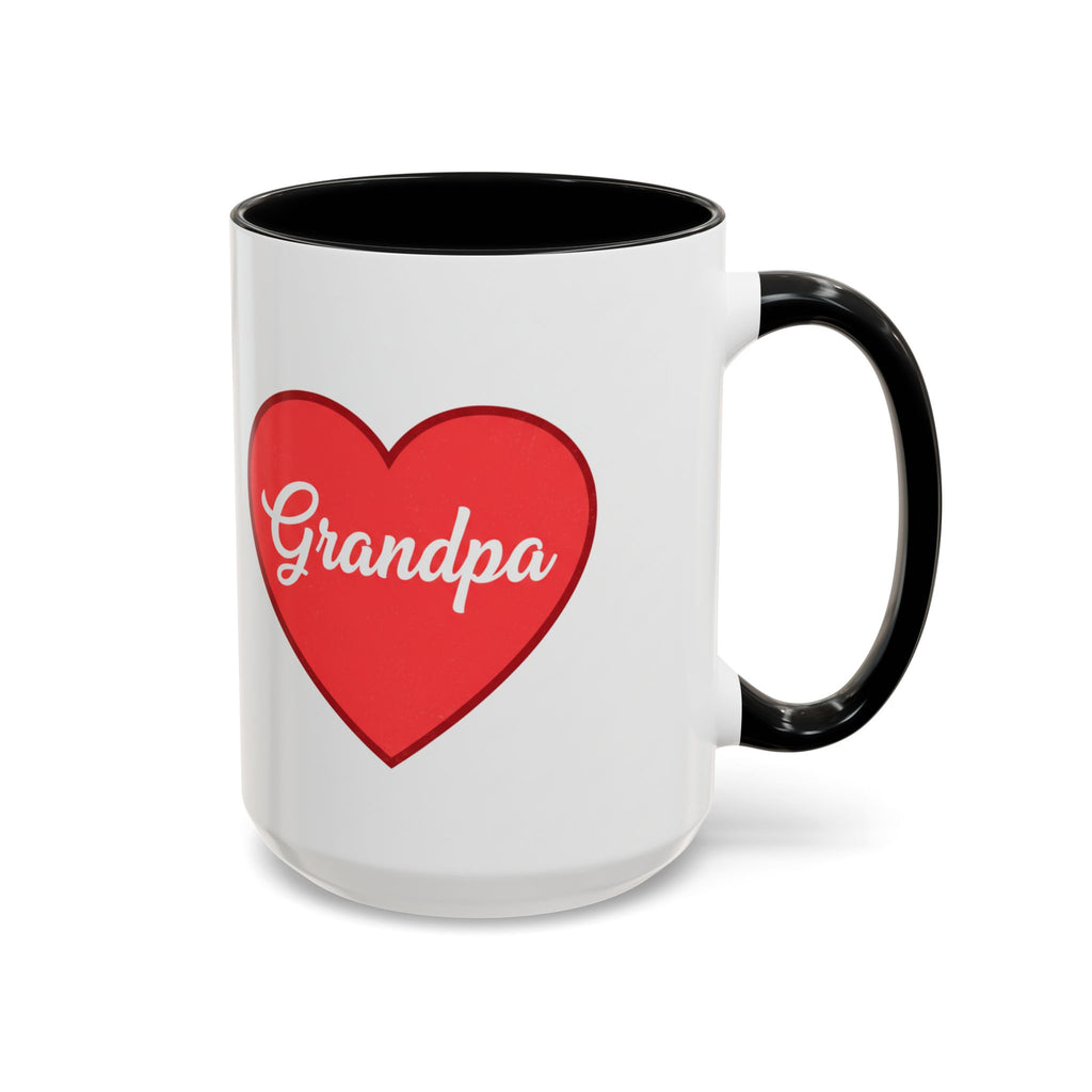Grandpa Heart Accent Coffee Mug — 11/15oz Gift for Grandfather, Father’s Day & Birthday