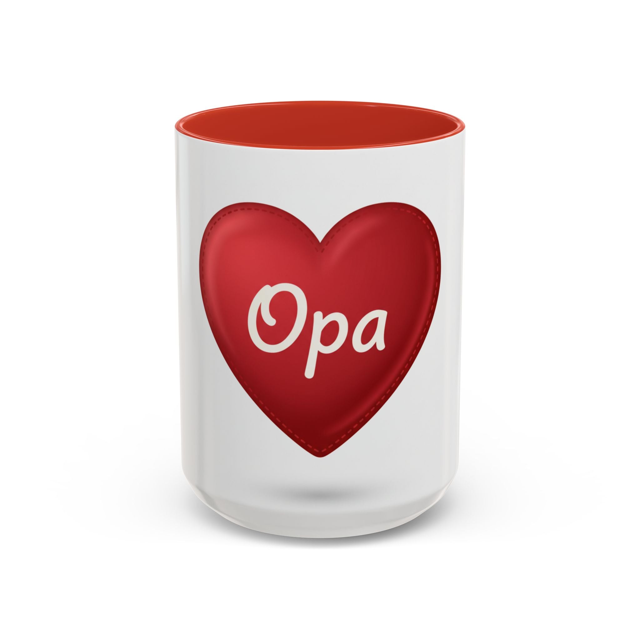 Opa Heart Coffee Mug – Accent Ceramic Mug for Grandpa, Father’s Day & Grandparent Gifts