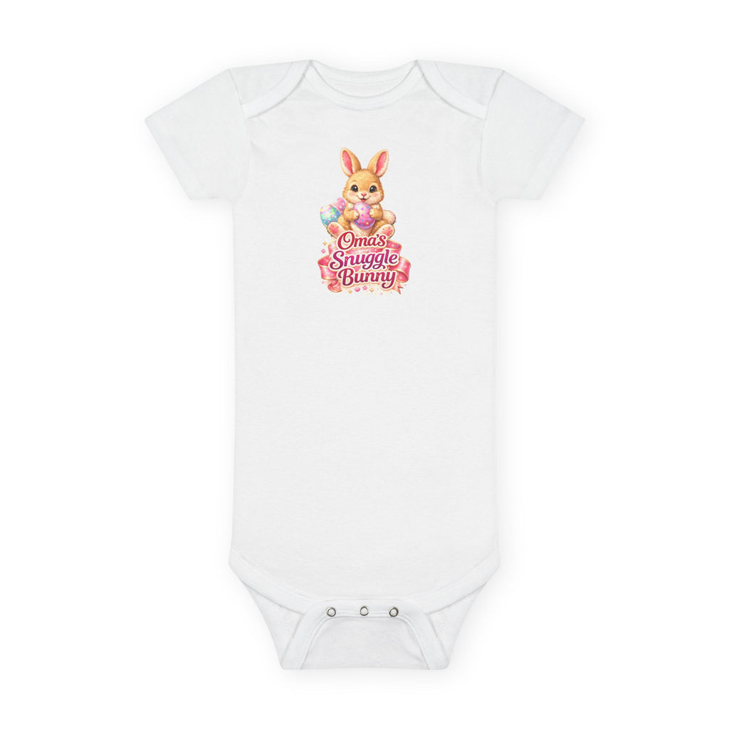 Oma's Snuggle Bunny Baby Onesie, Cute Bunny Floral Infant Bodysuit