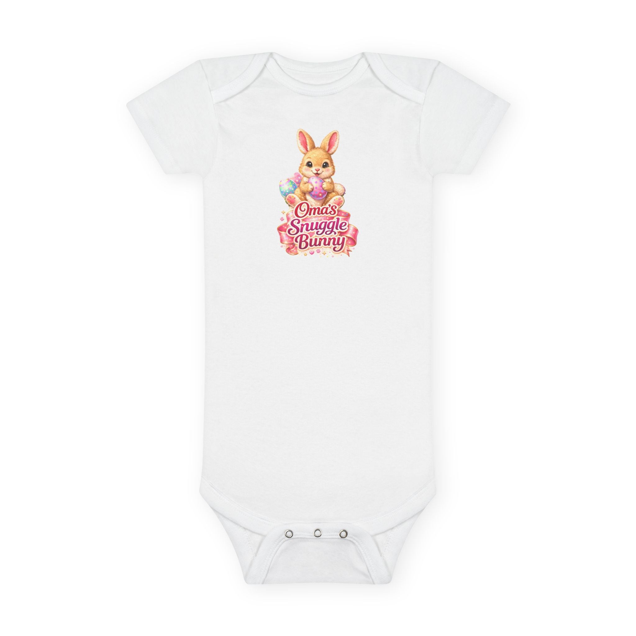 Oma's Snuggle Bunny Baby Onesie, Cute Bunny Floral Infant Bodysuit