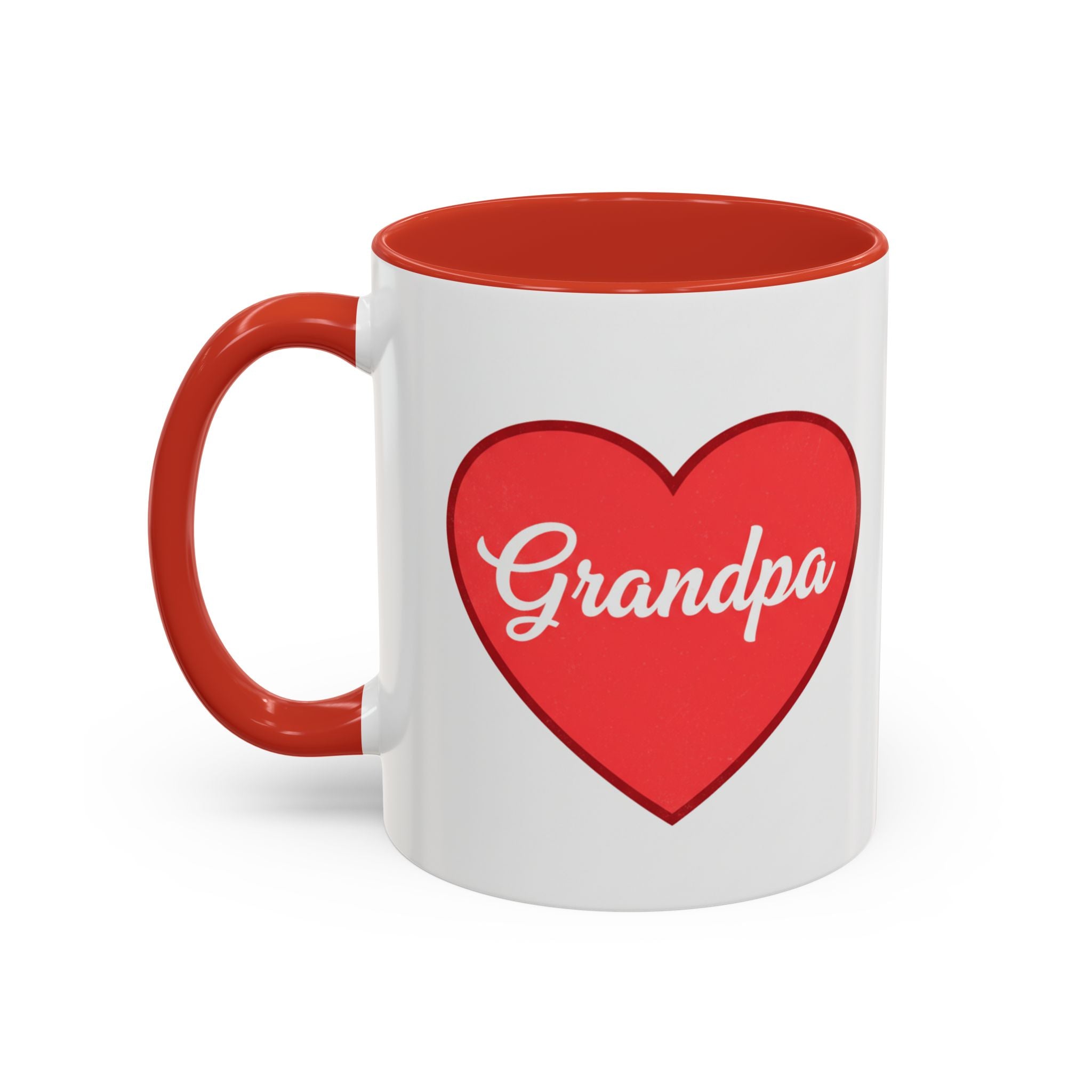 Grandpa Heart Accent Coffee Mug — 11/15oz Gift for Grandfather, Father’s Day & Birthday