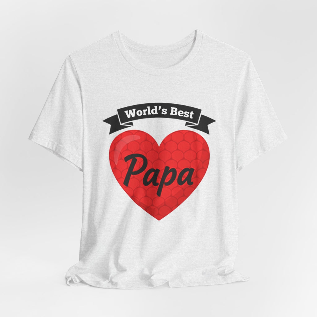 World's Best Papa Heart T-Shirt — Father's Day Gift Tee