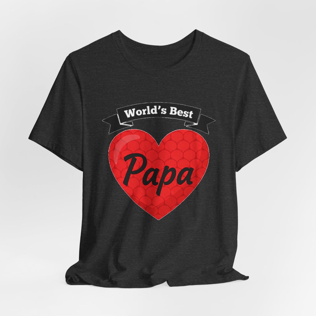World's Best Papa Heart T-Shirt — Father's Day Gift Tee