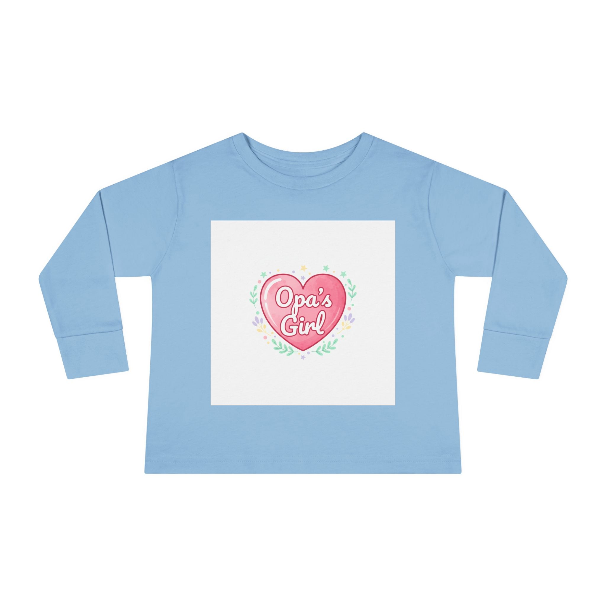 Opa's Girl Toddler Long Sleeve Tee | Pink Heart Love Design