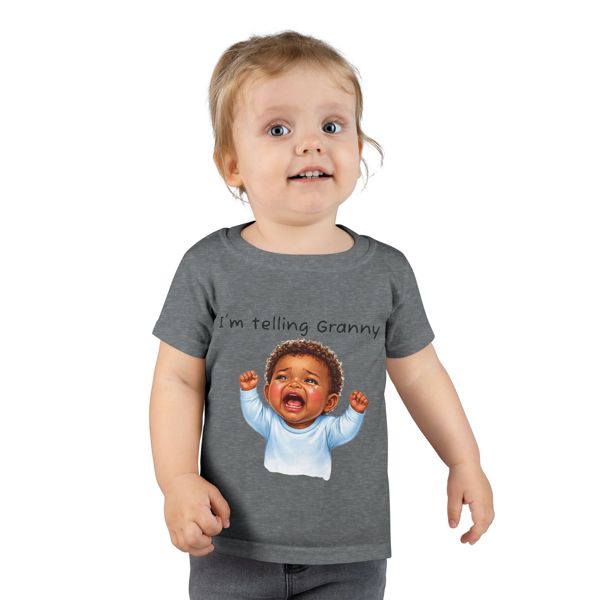 Toddler T-Shirt — Happy Baby Crying Face Graphic Tee (Cute Infant Emotion Shirt)
