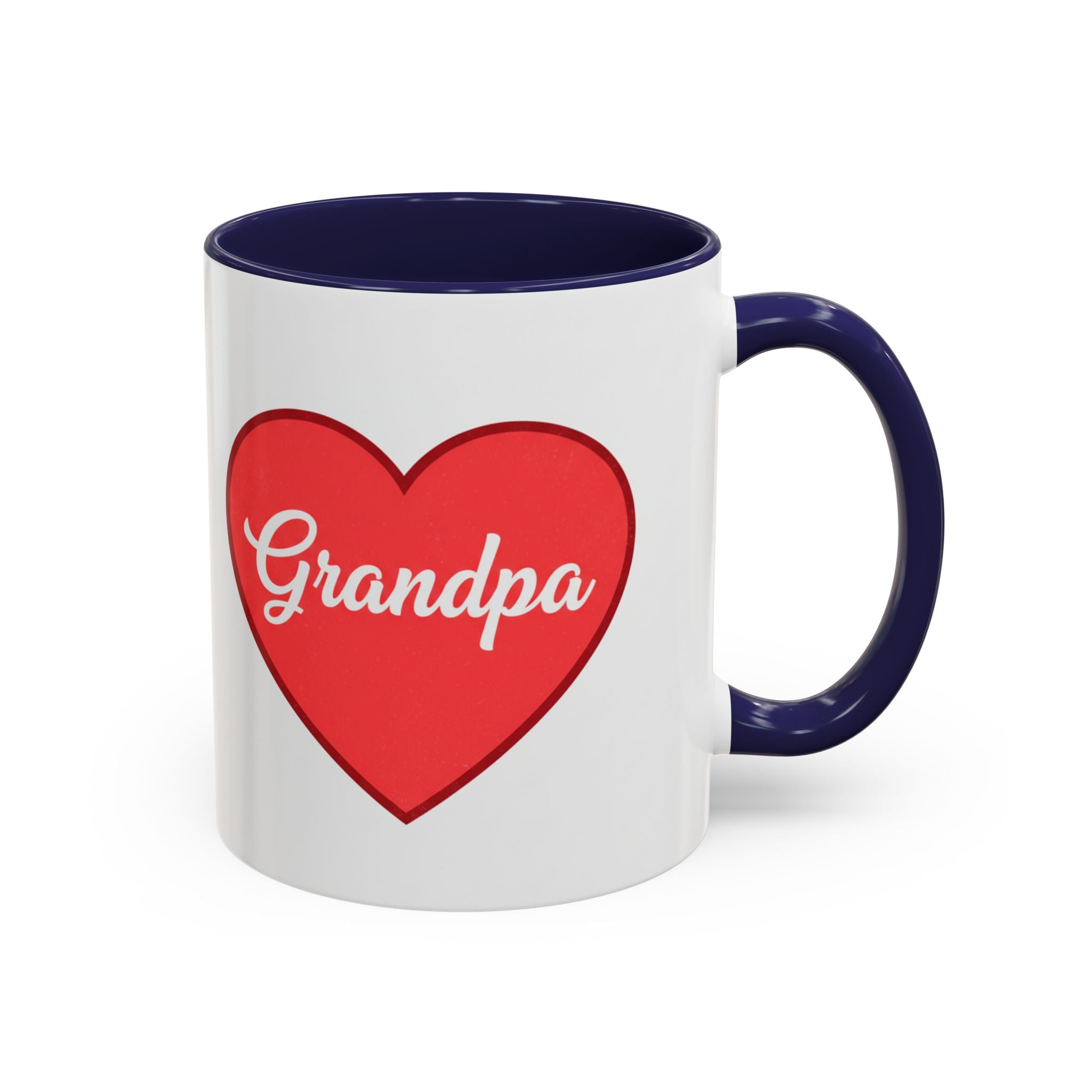 Grandpa Heart Accent Coffee Mug — 11/15oz Gift for Grandfather, Father’s Day & Birthday