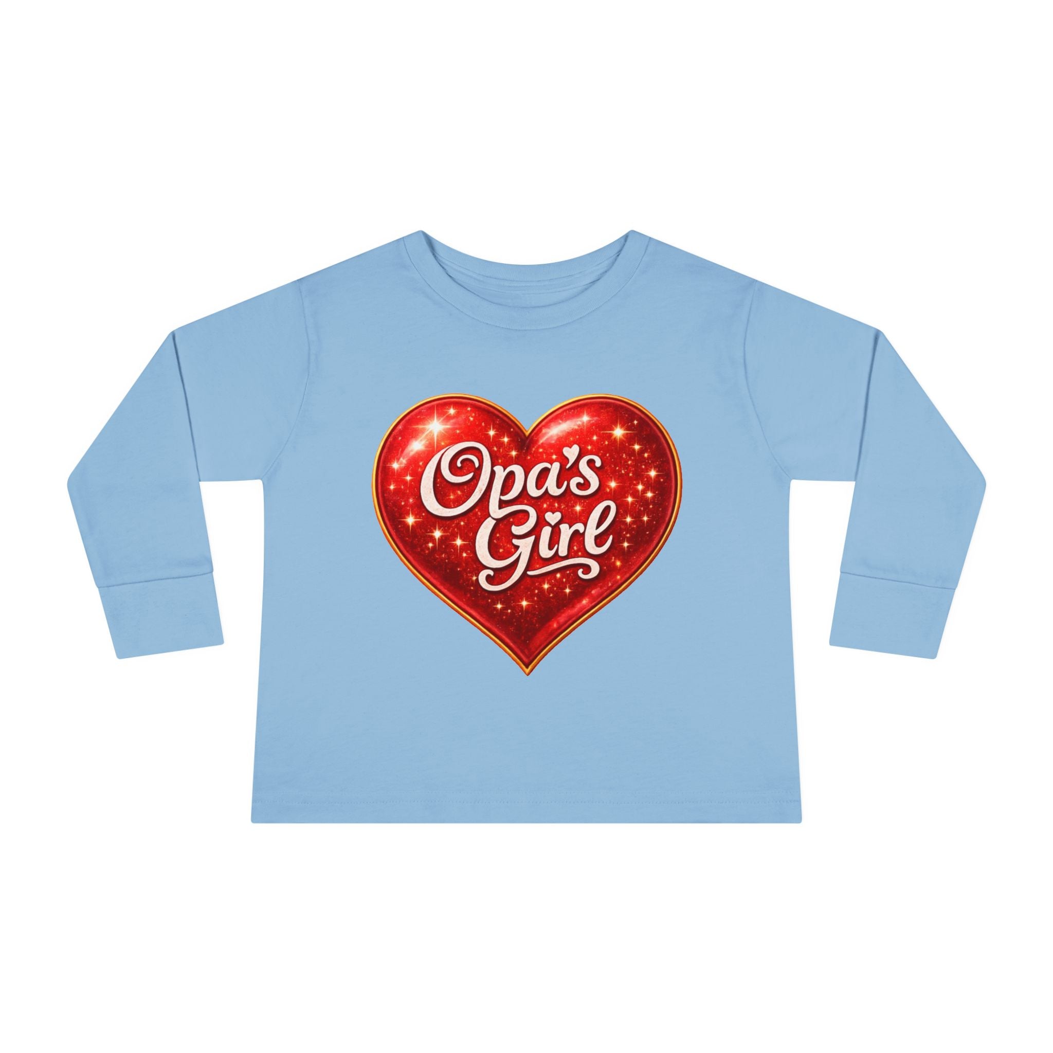 Opa's Girl Toddler Long Sleeve Tee | Pink Heart Kids Shirt