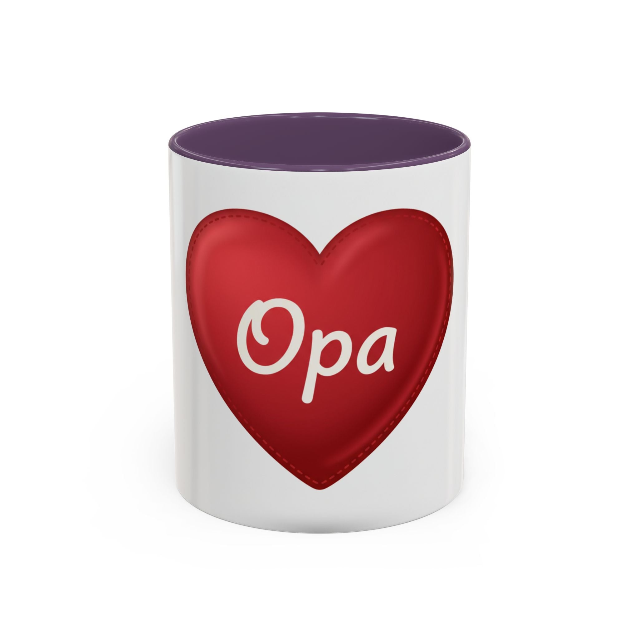 Opa Heart Coffee Mug – Accent Ceramic Mug for Grandpa, Father’s Day & Grandparent Gifts
