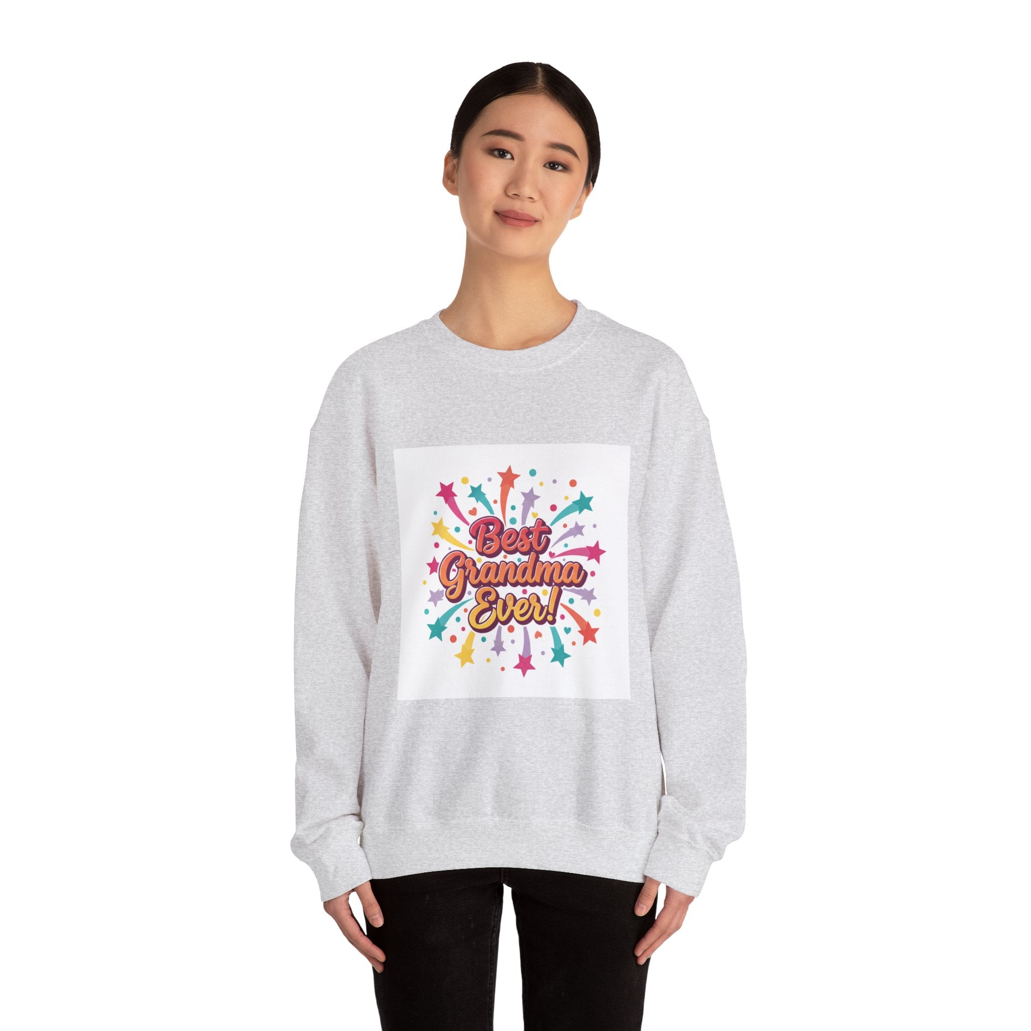 Best Grandma Ever Crewneck Sweatshirt | Retro Stars Grandma Shirt