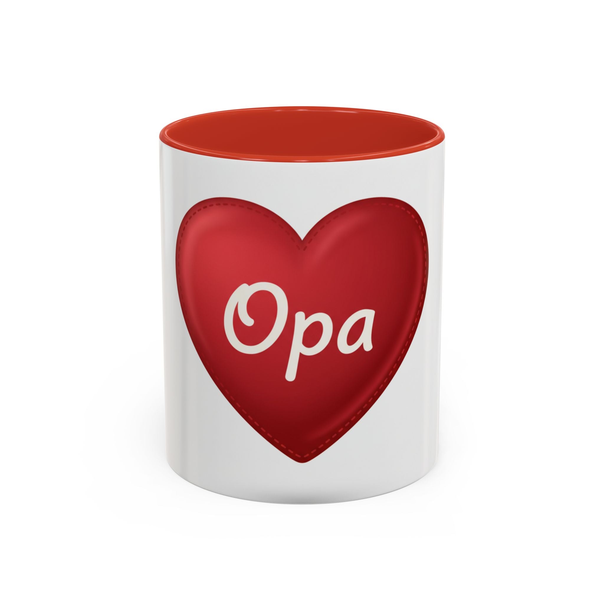 Opa Heart Coffee Mug – Accent Ceramic Mug for Grandpa, Father’s Day & Grandparent Gifts