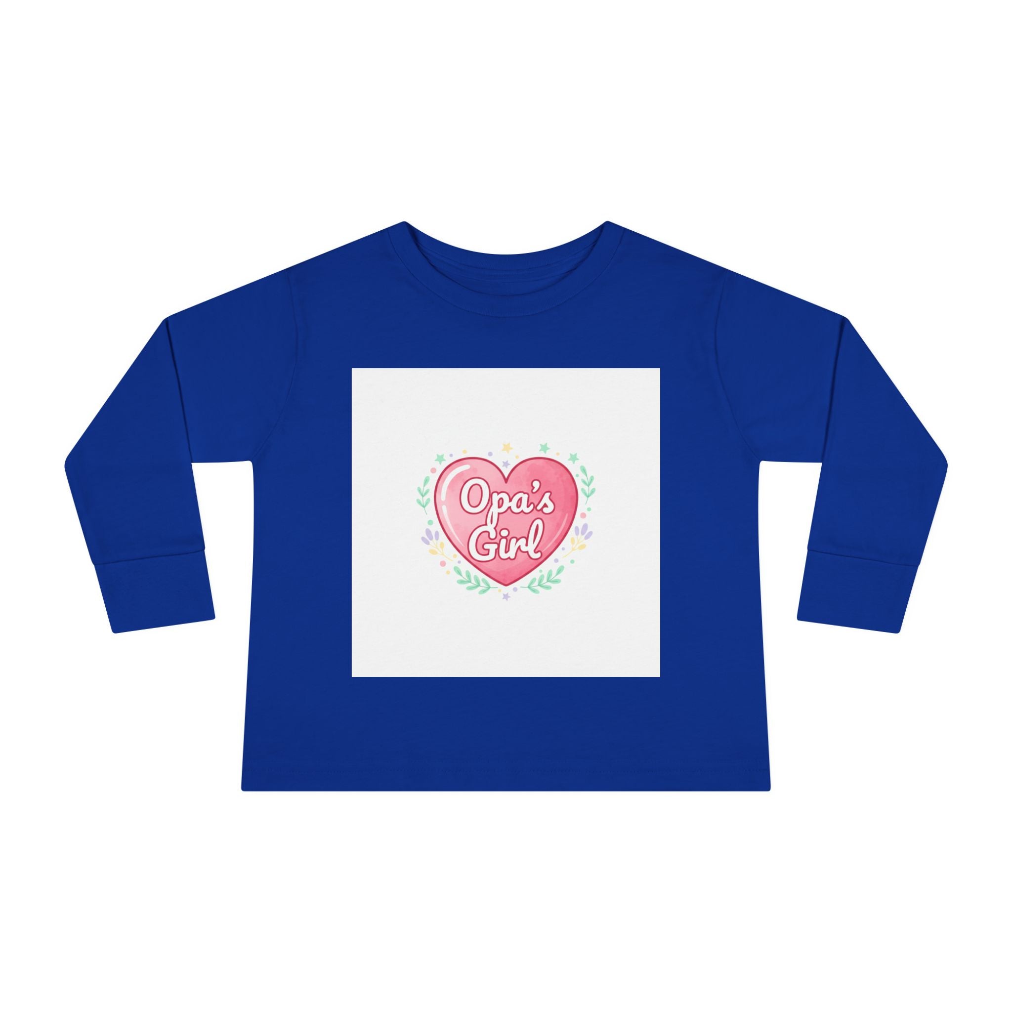 Opa's Girl Toddler Long Sleeve Tee | Pink Heart Love Design