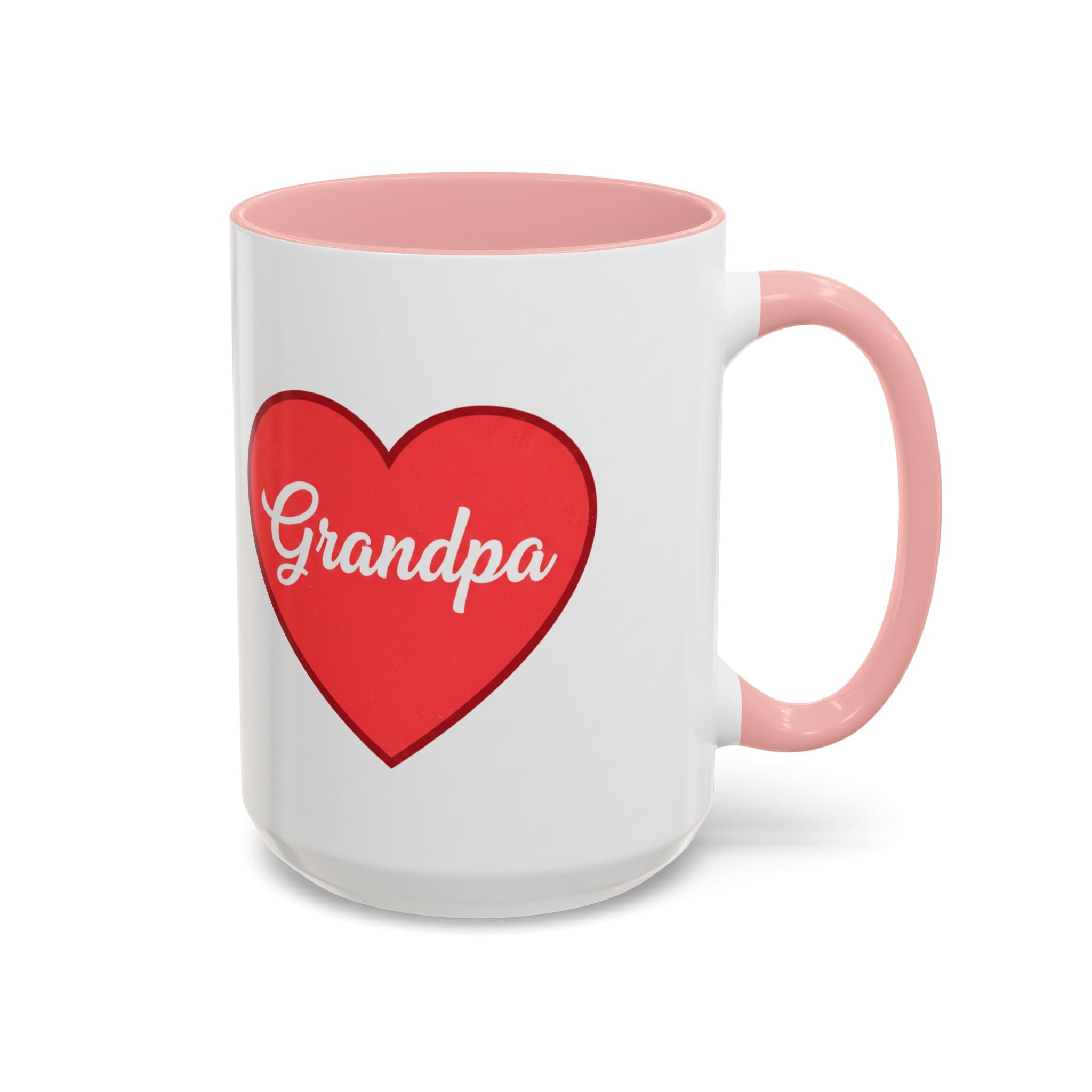 Grandpa Heart Accent Coffee Mug — 11/15oz Gift for Grandfather, Father’s Day & Birthday