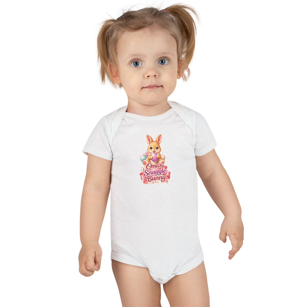 Oma's Snuggle Bunny Baby Onesie, Cute Bunny Floral Infant Bodysuit