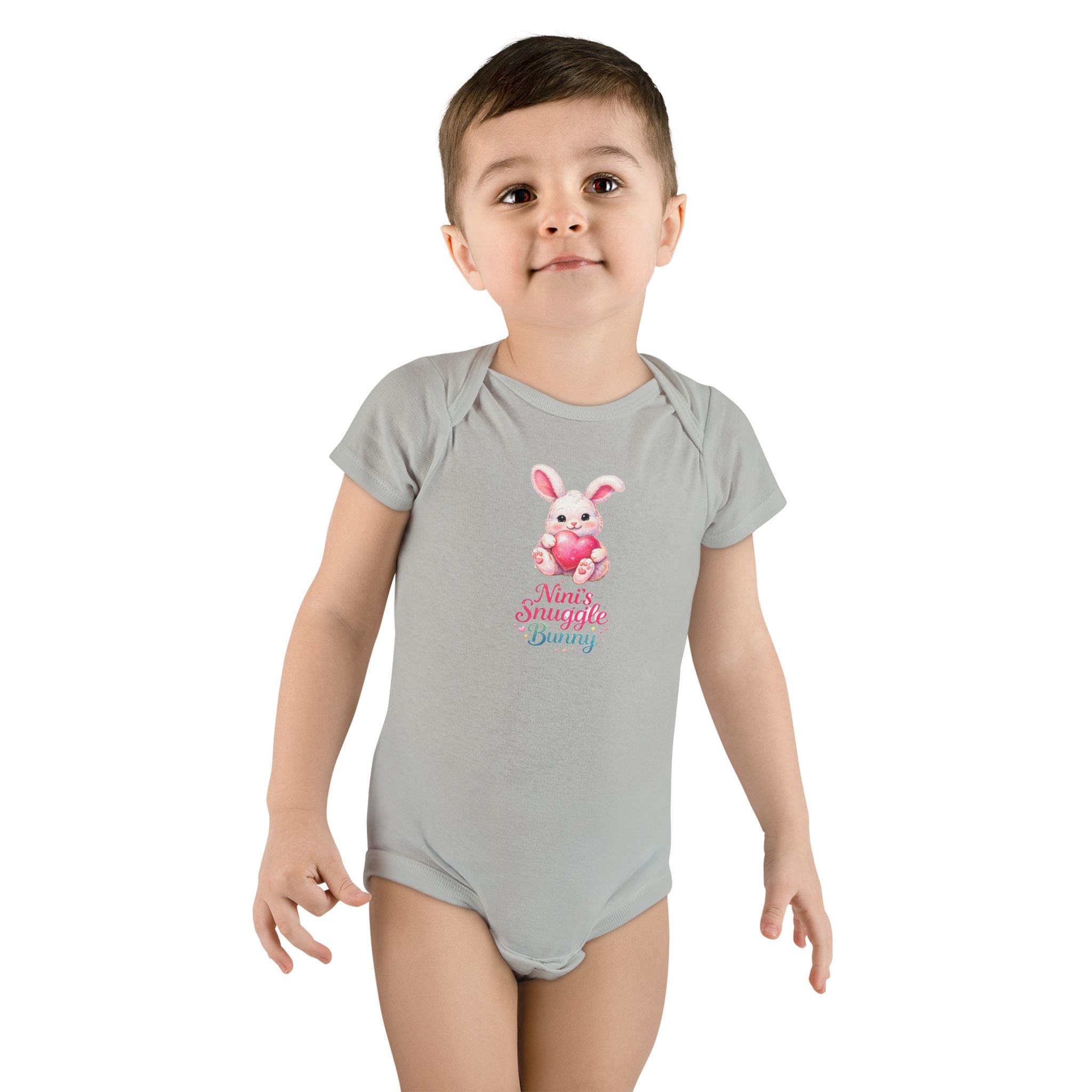 Nini's Snuggle Bunny baby onesie | Cute pastel bunny illustration/Valentine