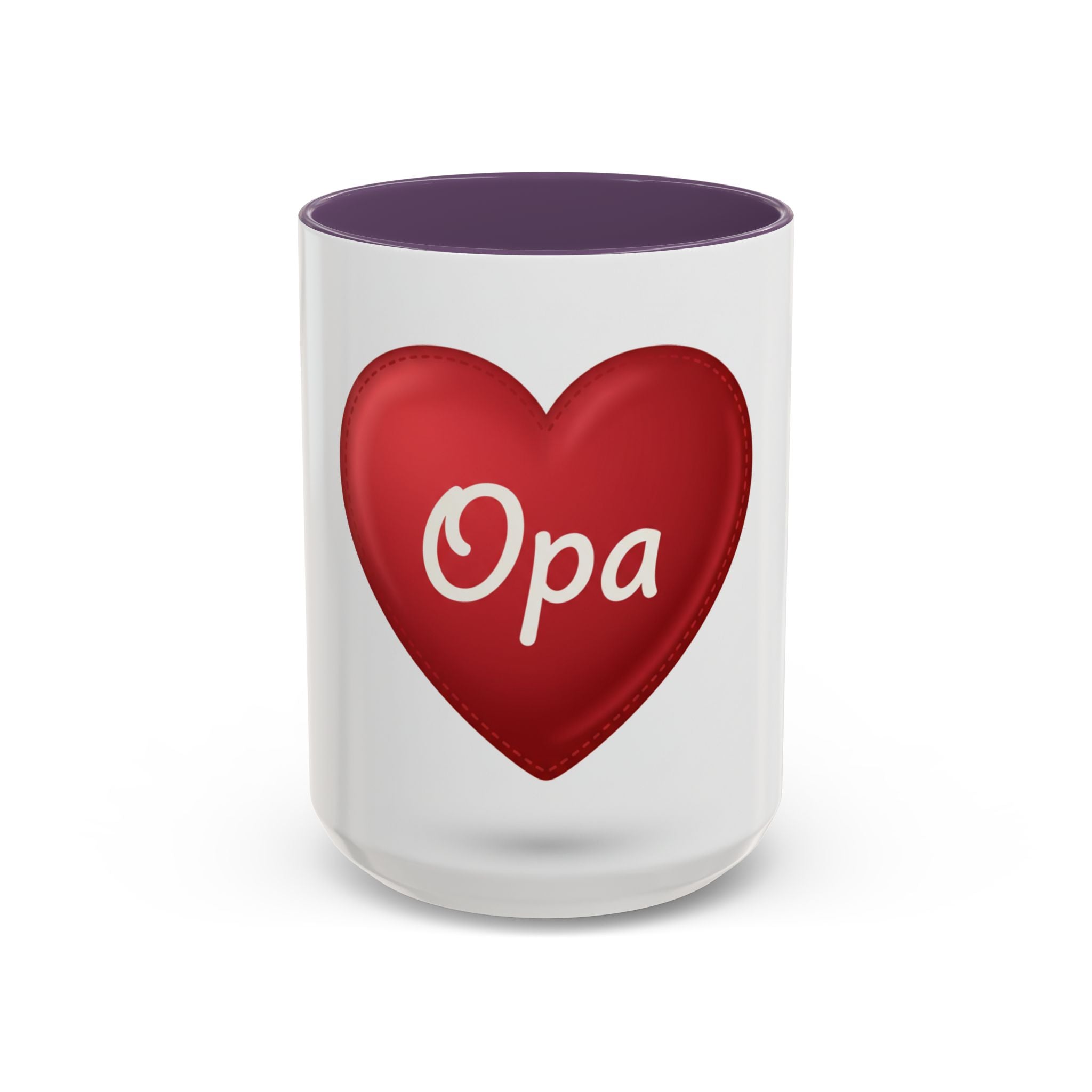 Opa Heart Coffee Mug – Accent Ceramic Mug for Grandpa, Father’s Day & Grandparent Gifts