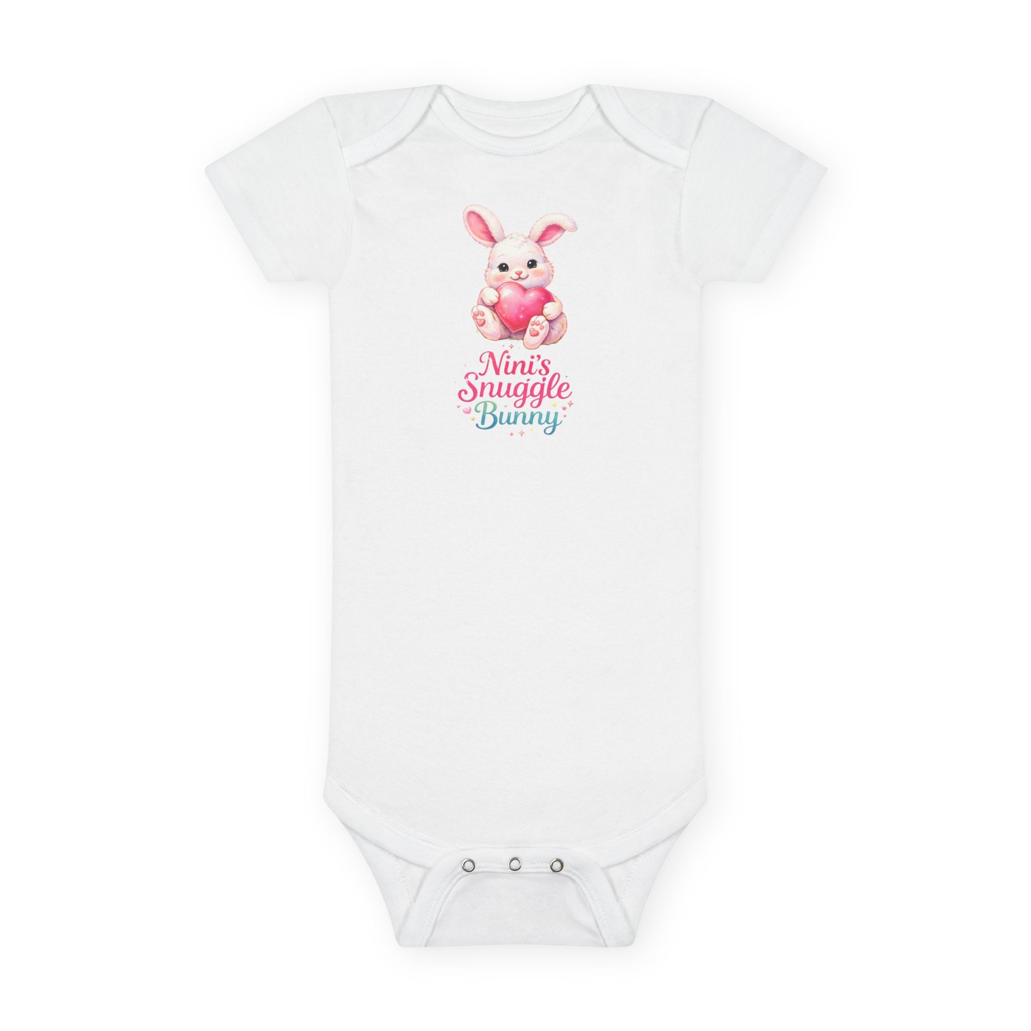 Nini's Snuggle Bunny baby onesie | Cute pastel bunny illustration/Valentine