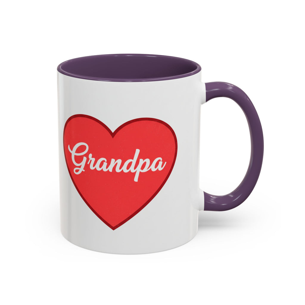 Grandpa Heart Accent Coffee Mug — 11/15oz Gift for Grandfather, Father’s Day & Birthday