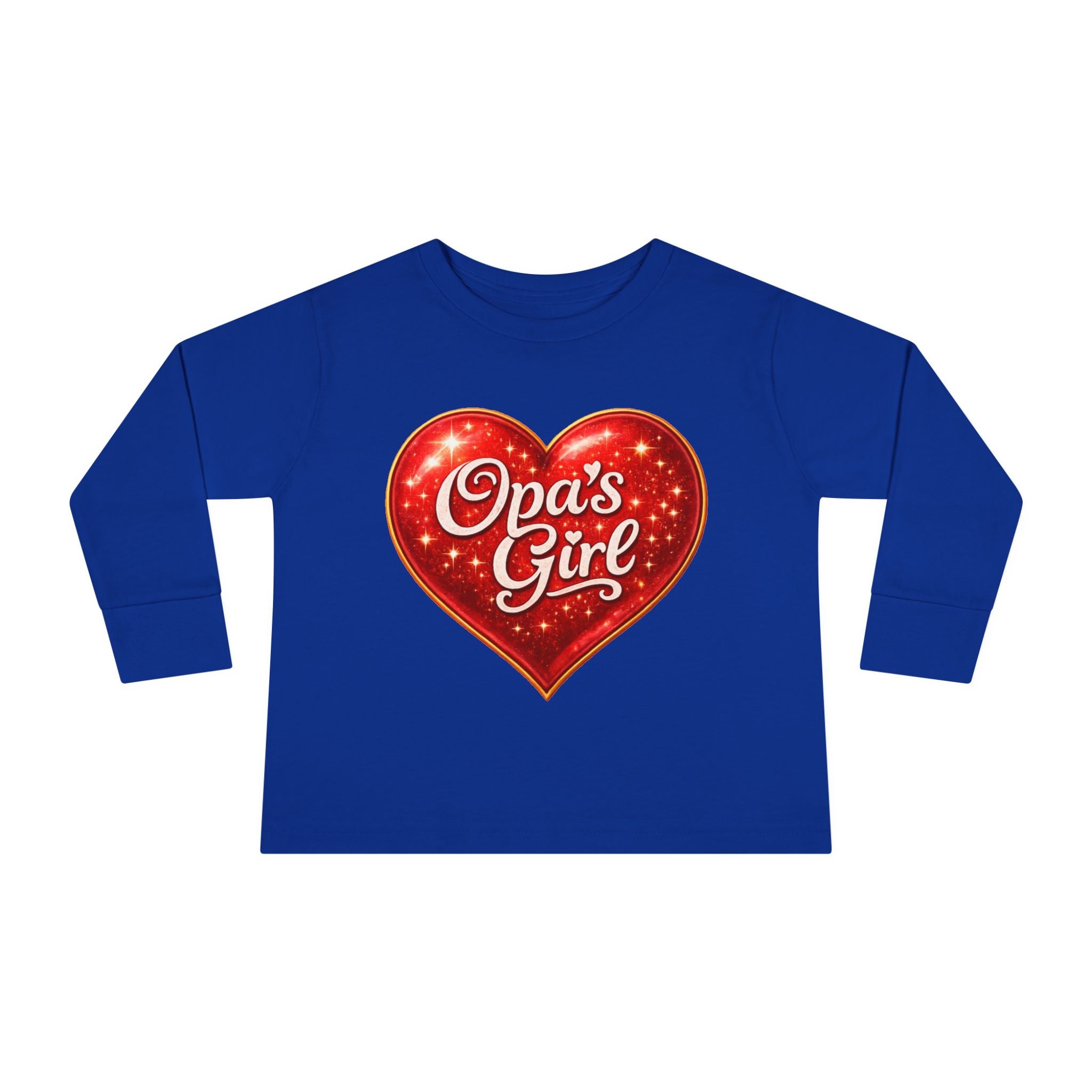 Opa's Girl Toddler Long Sleeve Tee | Pink Heart Kids Shirt