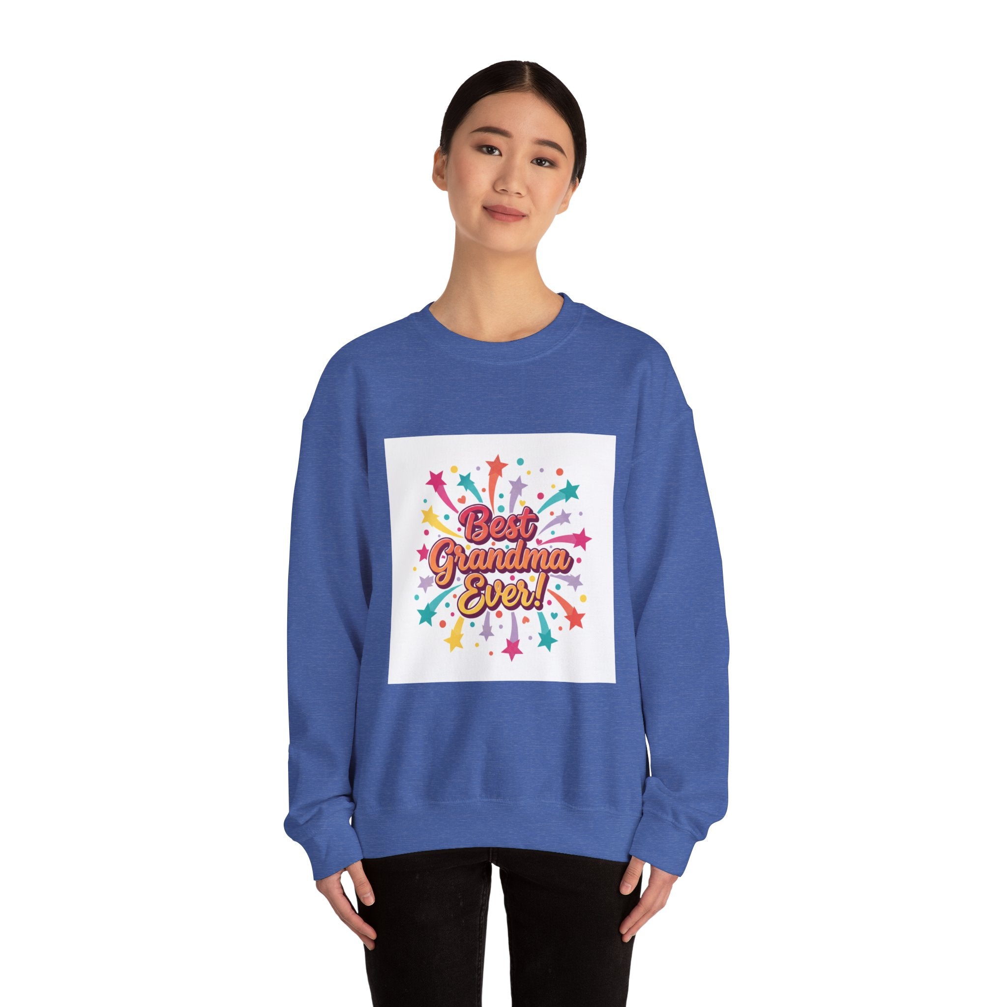 Best Grandma Ever Crewneck Sweatshirt | Retro Stars Grandma Shirt