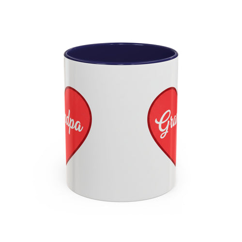 Grandpa Heart Accent Coffee Mug — 11/15oz Gift for Grandfather, Father’s Day & Birthday