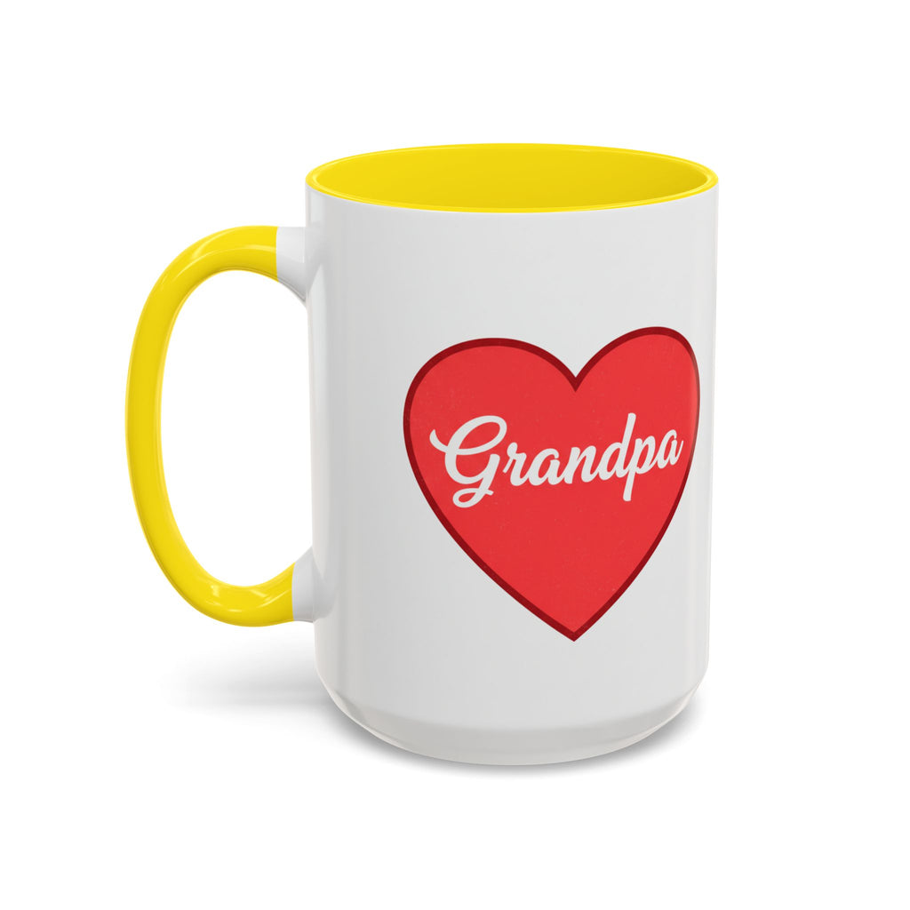 Grandpa Heart Accent Coffee Mug — 11/15oz Gift for Grandfather, Father’s Day & Birthday