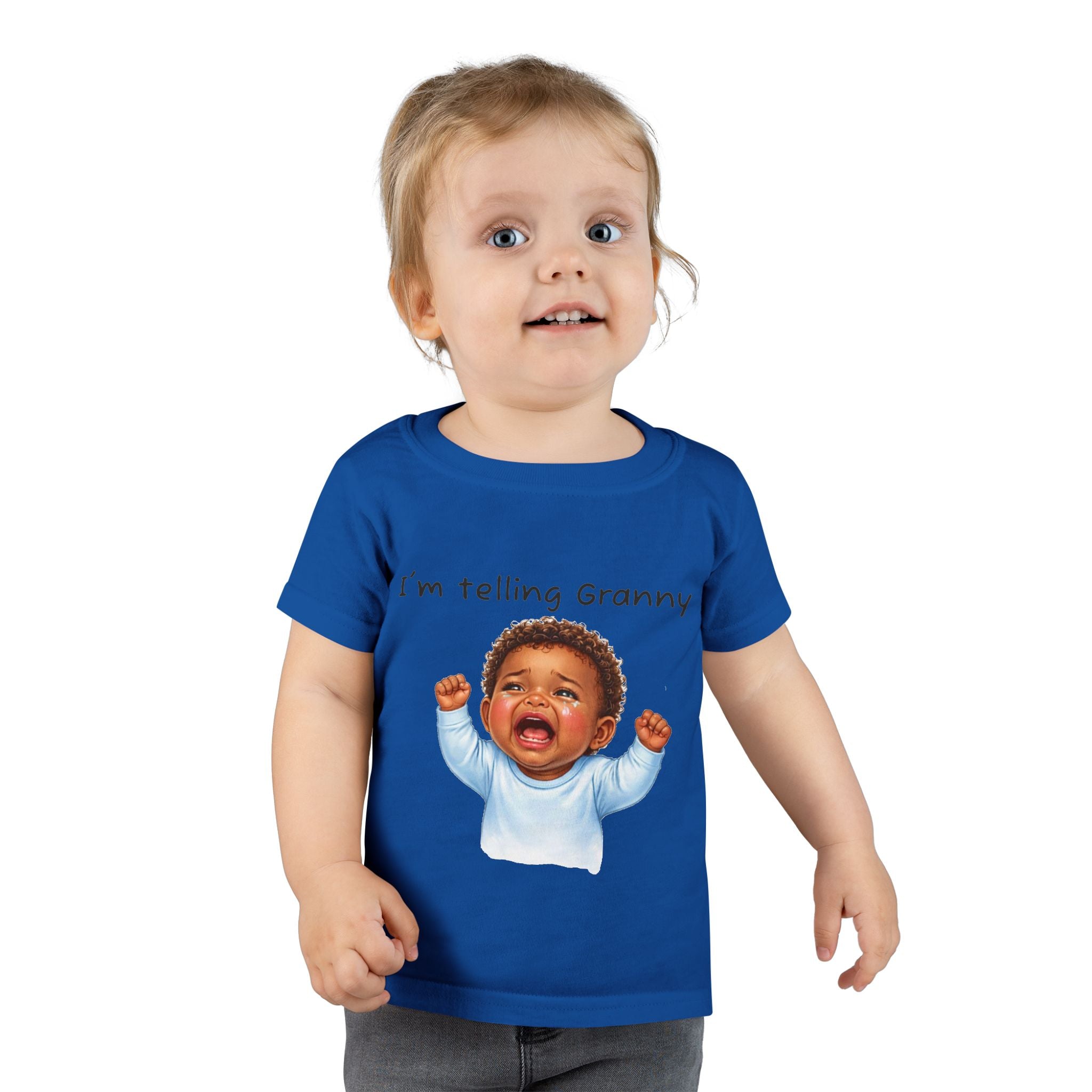 Toddler T-Shirt — Happy Baby Crying Face Graphic Tee (Cute Infant Emotion Shirt)