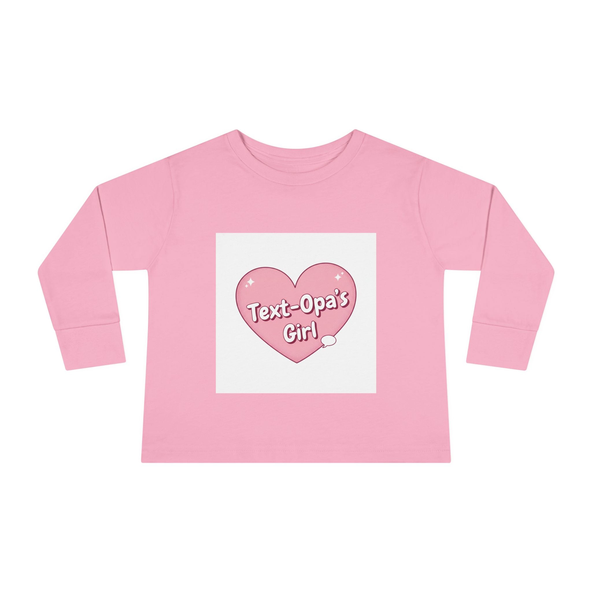 Opa's Girl Toddler Long Sleeve Tee | Pink Heart Love Design