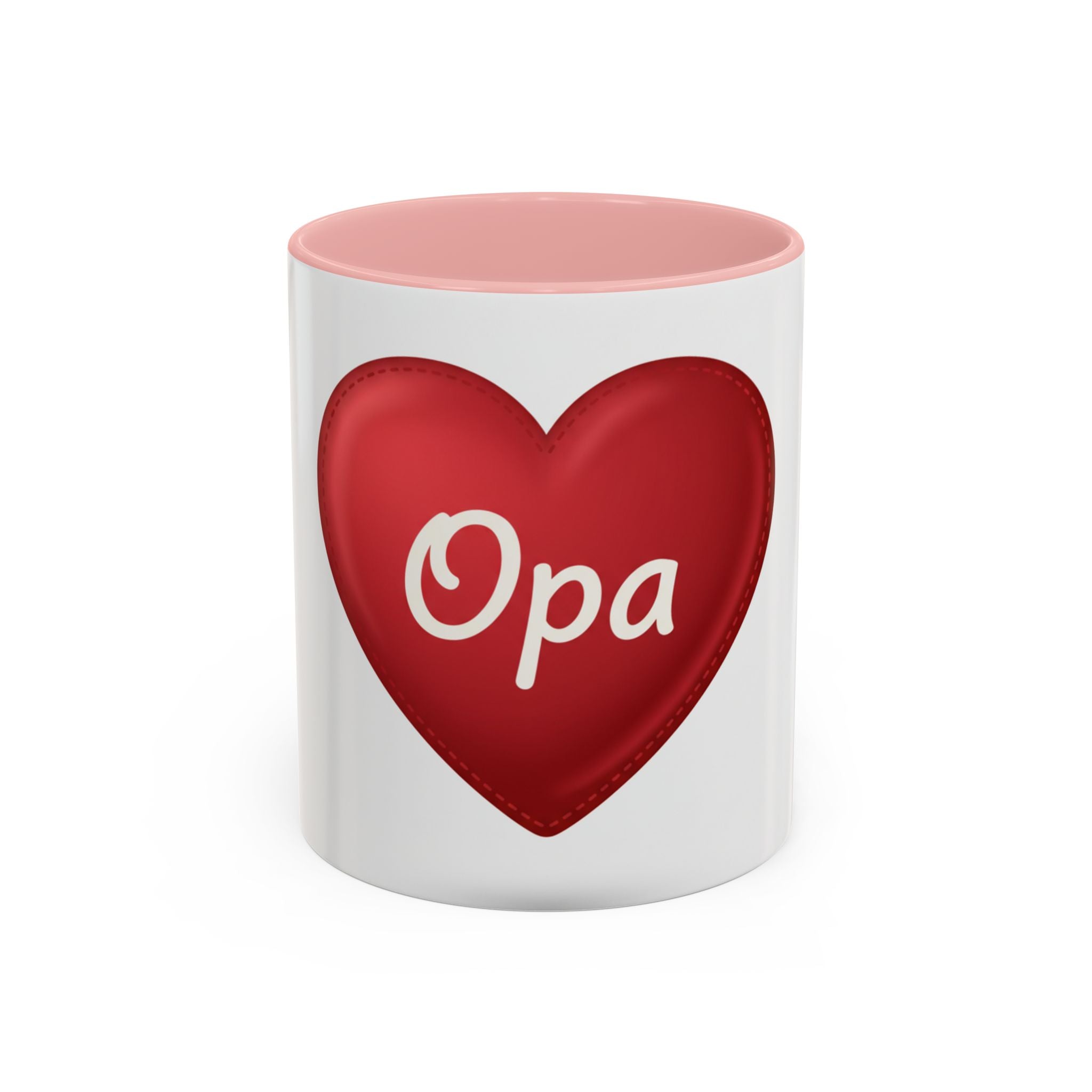 Opa Heart Coffee Mug – Accent Ceramic Mug for Grandpa, Father’s Day & Grandparent Gifts