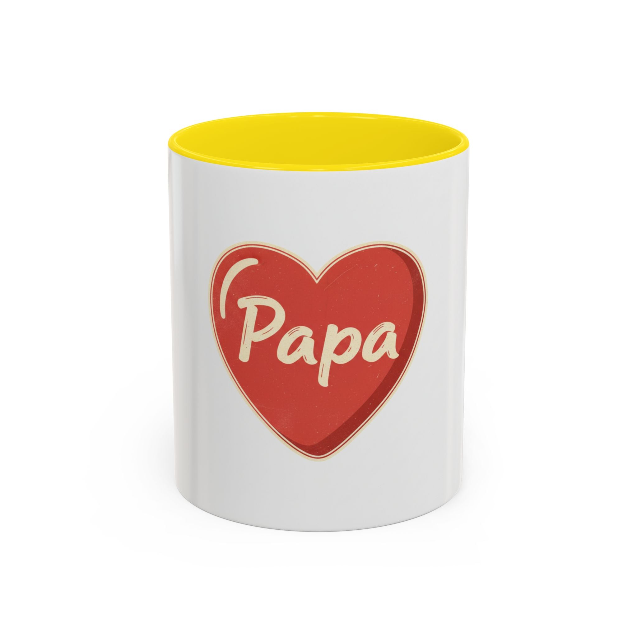 Papa Heart Accent Coffee Mug — Father’s Day Gift, 11/15oz