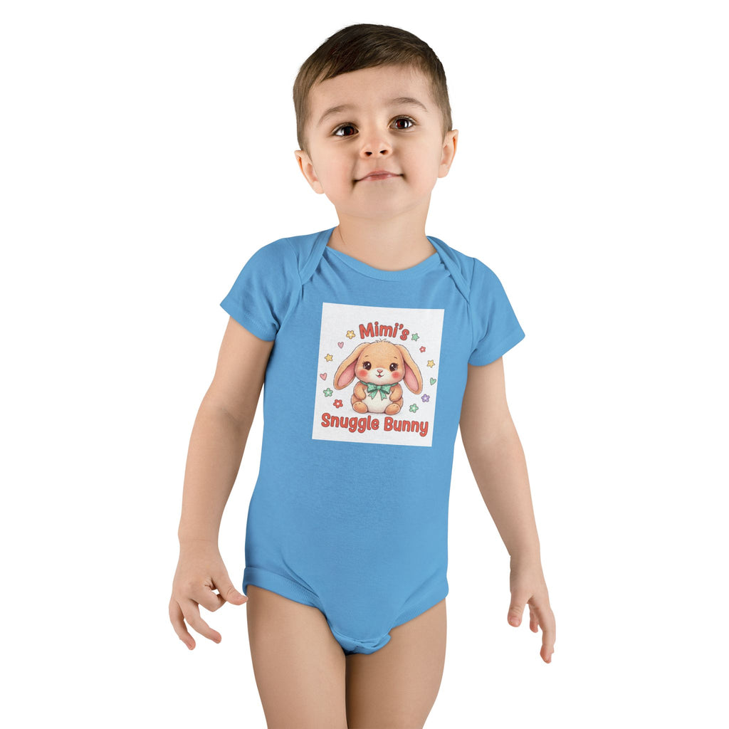 Mimi's Snuggle Bunny Baby Onesie, Cute Bunny Illustration | Mimi's Snuggle Bunny